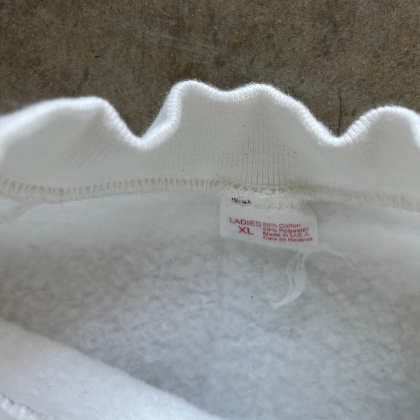 L Rework White Crewneck