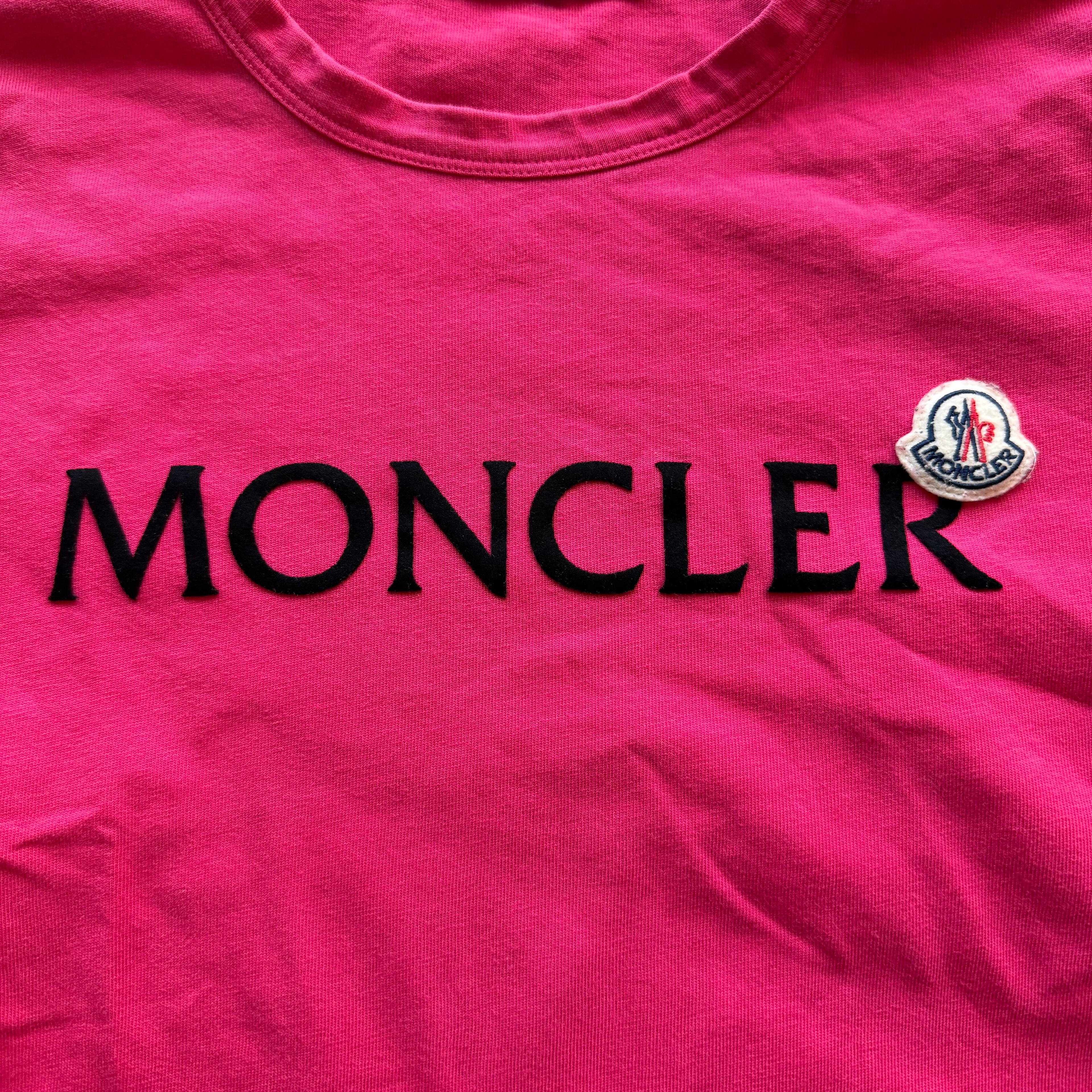 M Pink Moncler Spellout Tee