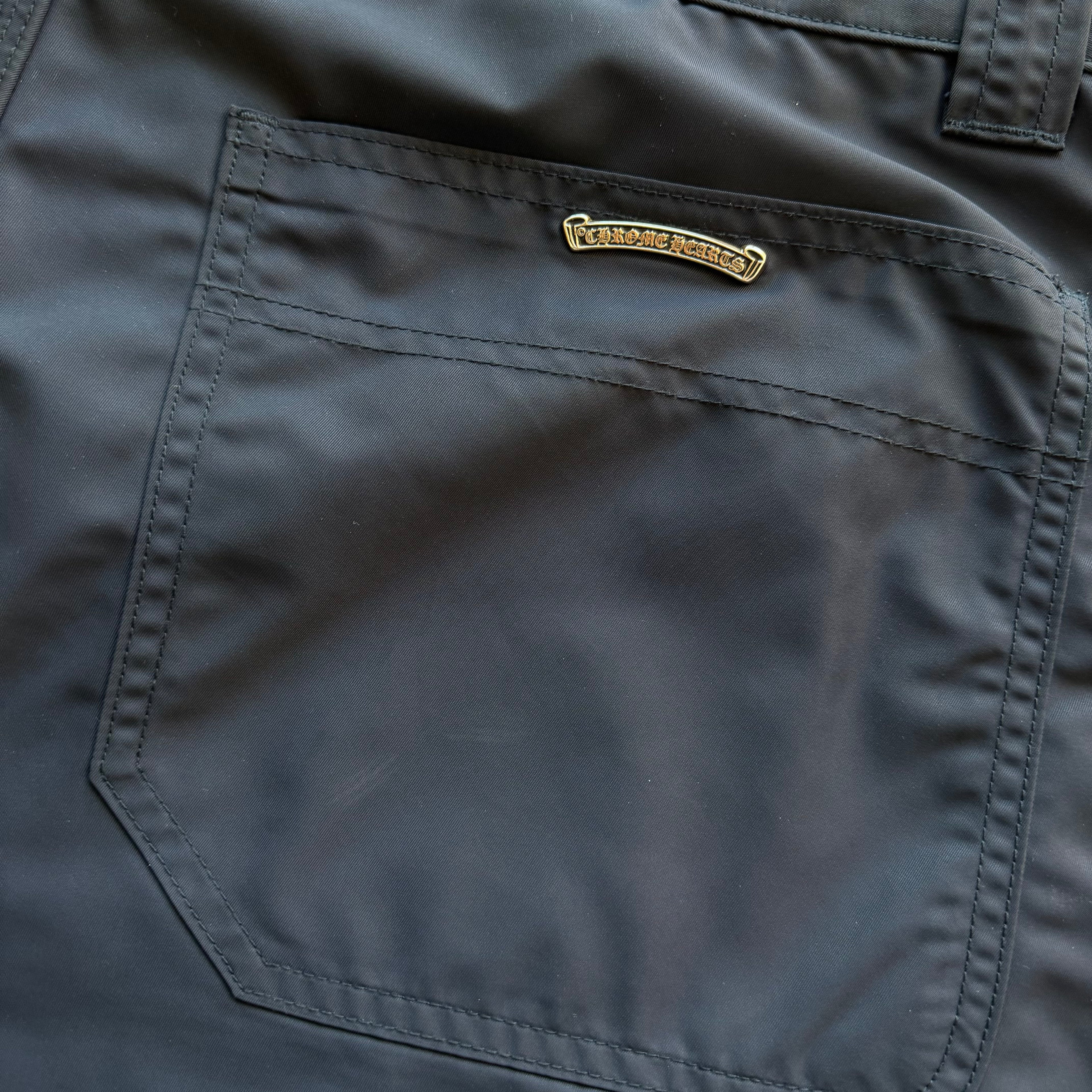 36x29 Chrome Hearts Leather Nylon Double Knees Navy