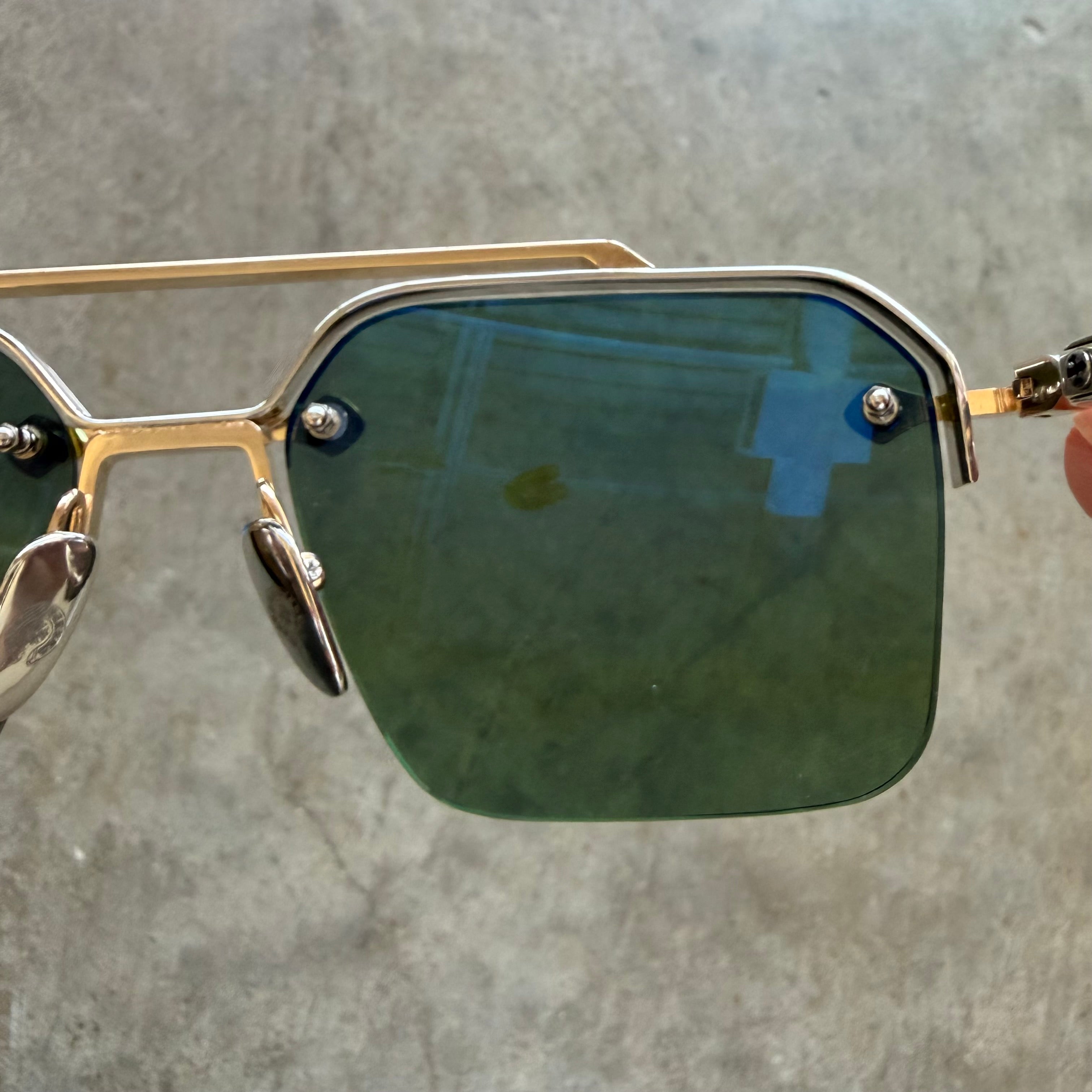 Chrome Hearts Bidi Esem Gold/Green Glasses