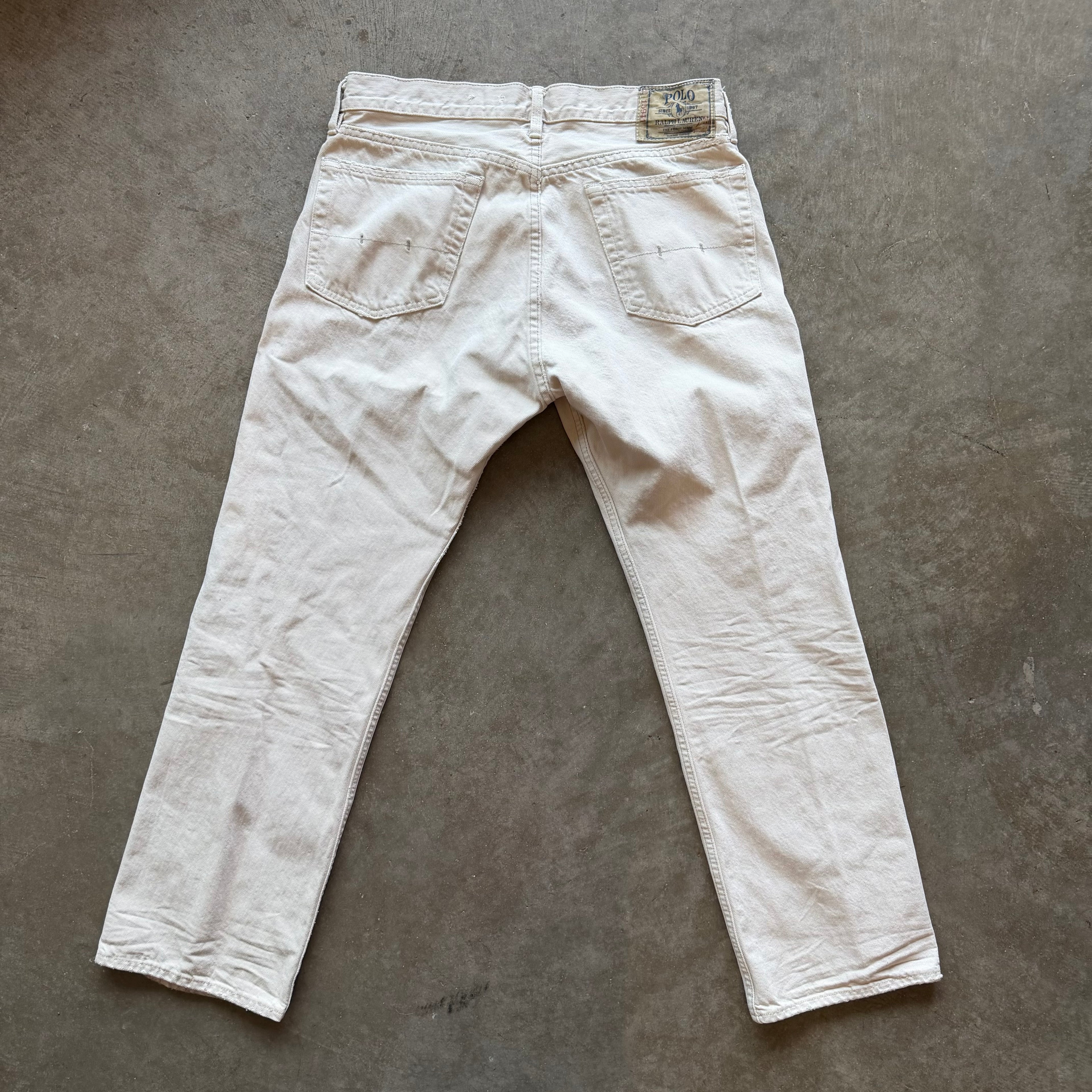 33x30 100% Cotton White Polo Pants