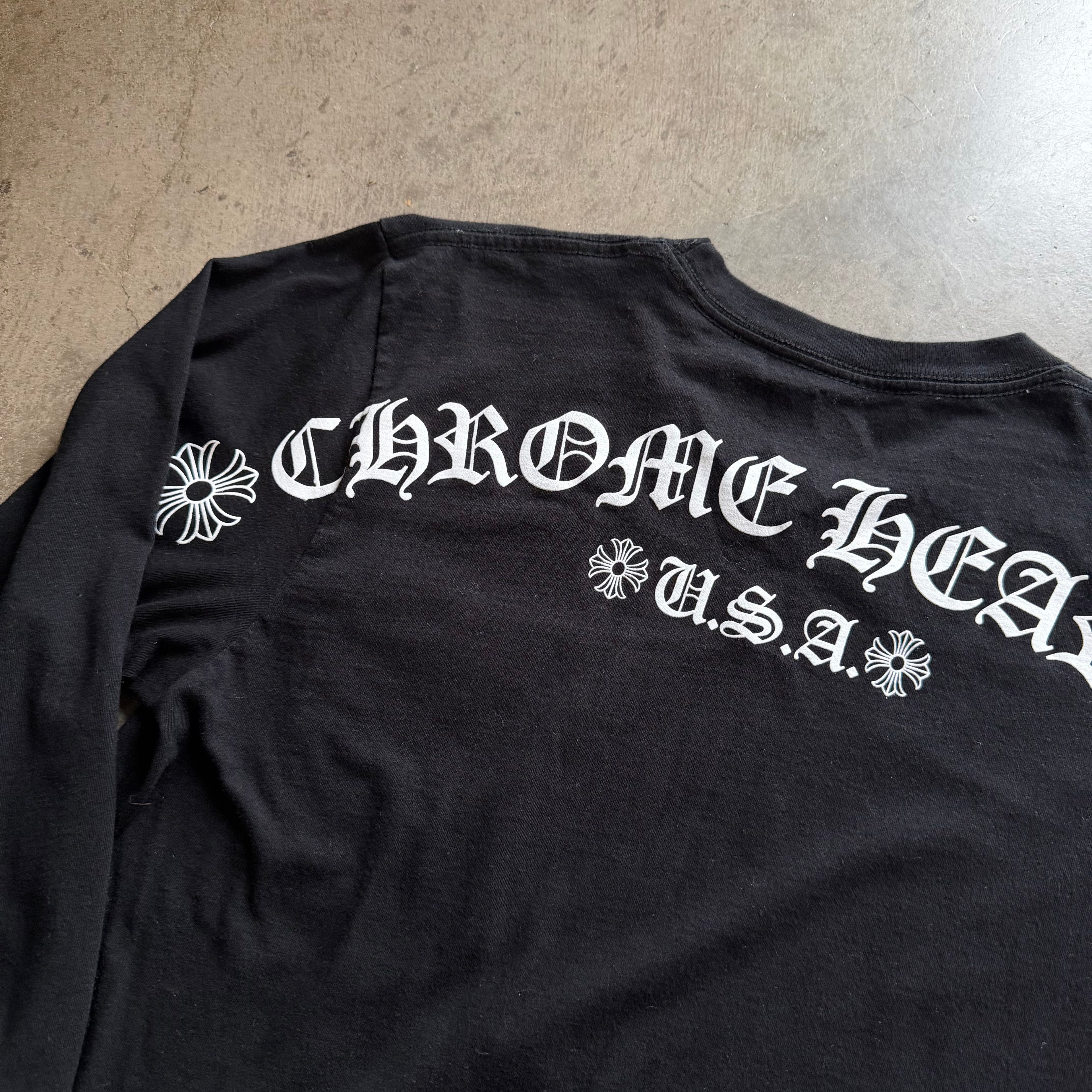 M Black Chrome Hearts USA Shoulder Spellout