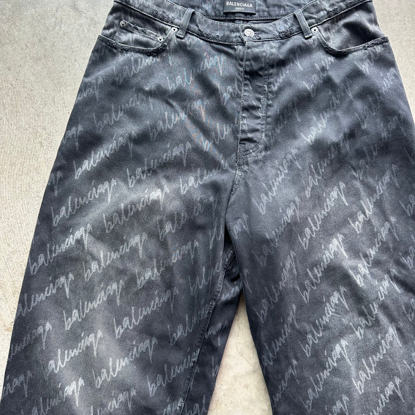 34w Balenciaga Script Denim