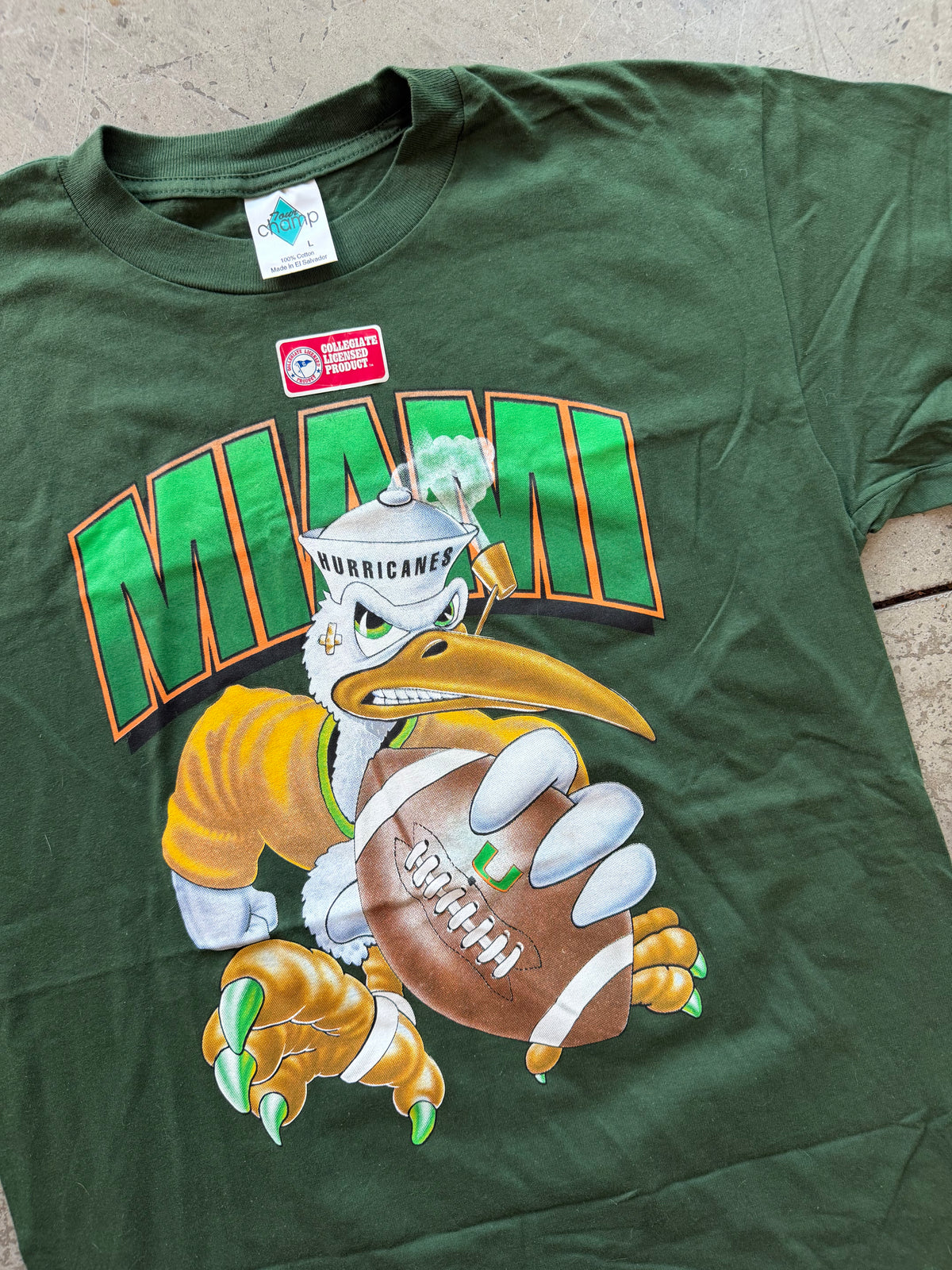 L 90s Miami Hurricanes Tee