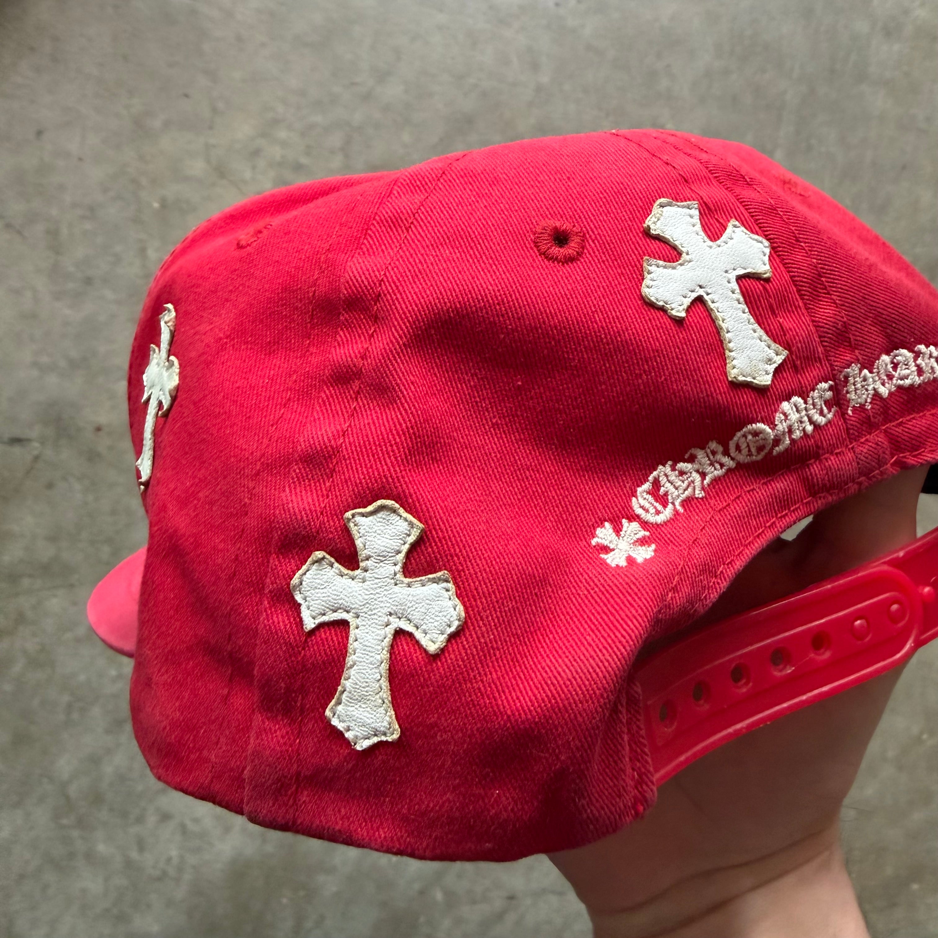 Chrome Hearts Cross Patch Baseball Hat Red