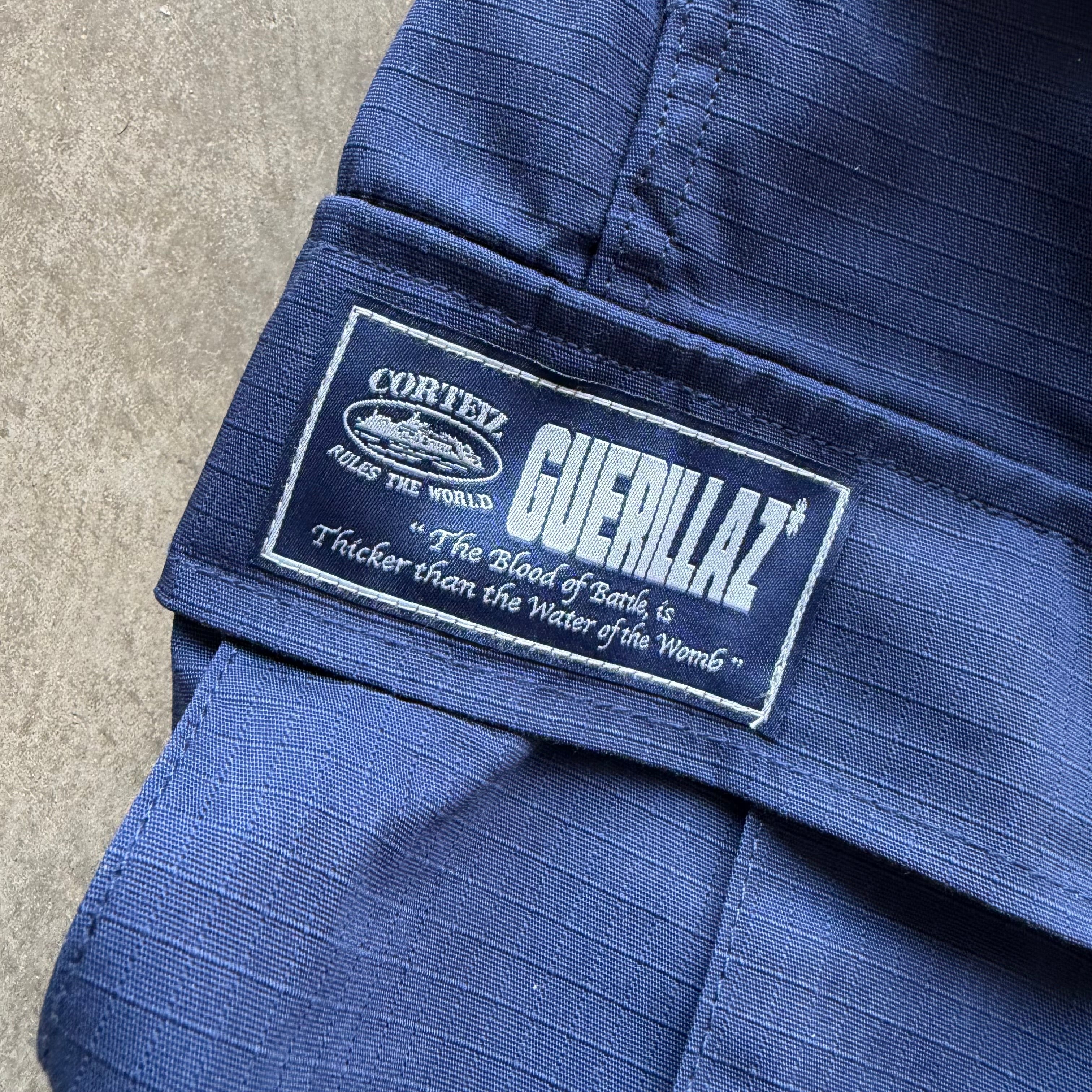 34x35 Corteiz Guerillaz Navy Cargo Pants