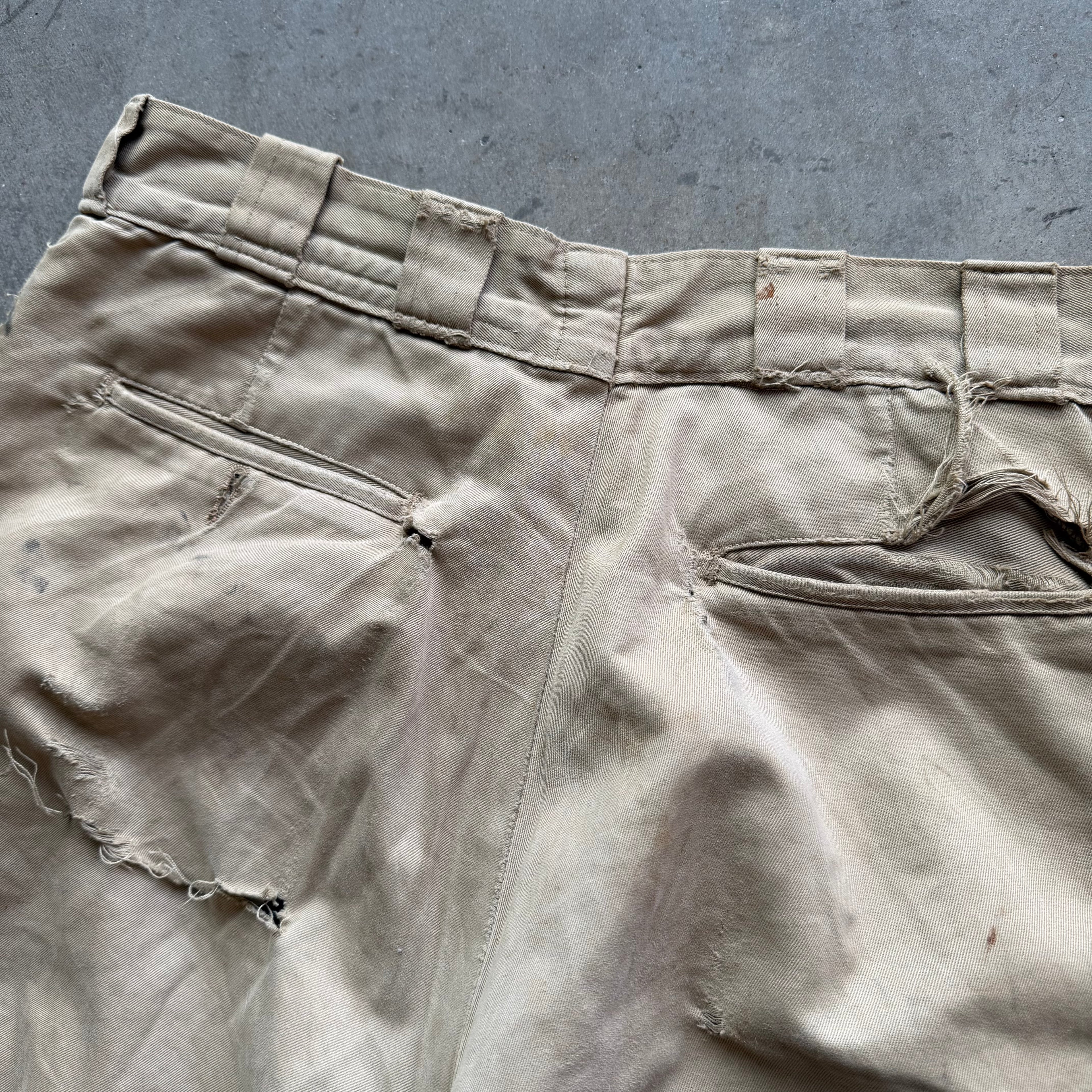 34x30 1940s Dickies Army Cloth Wool Lined Pants