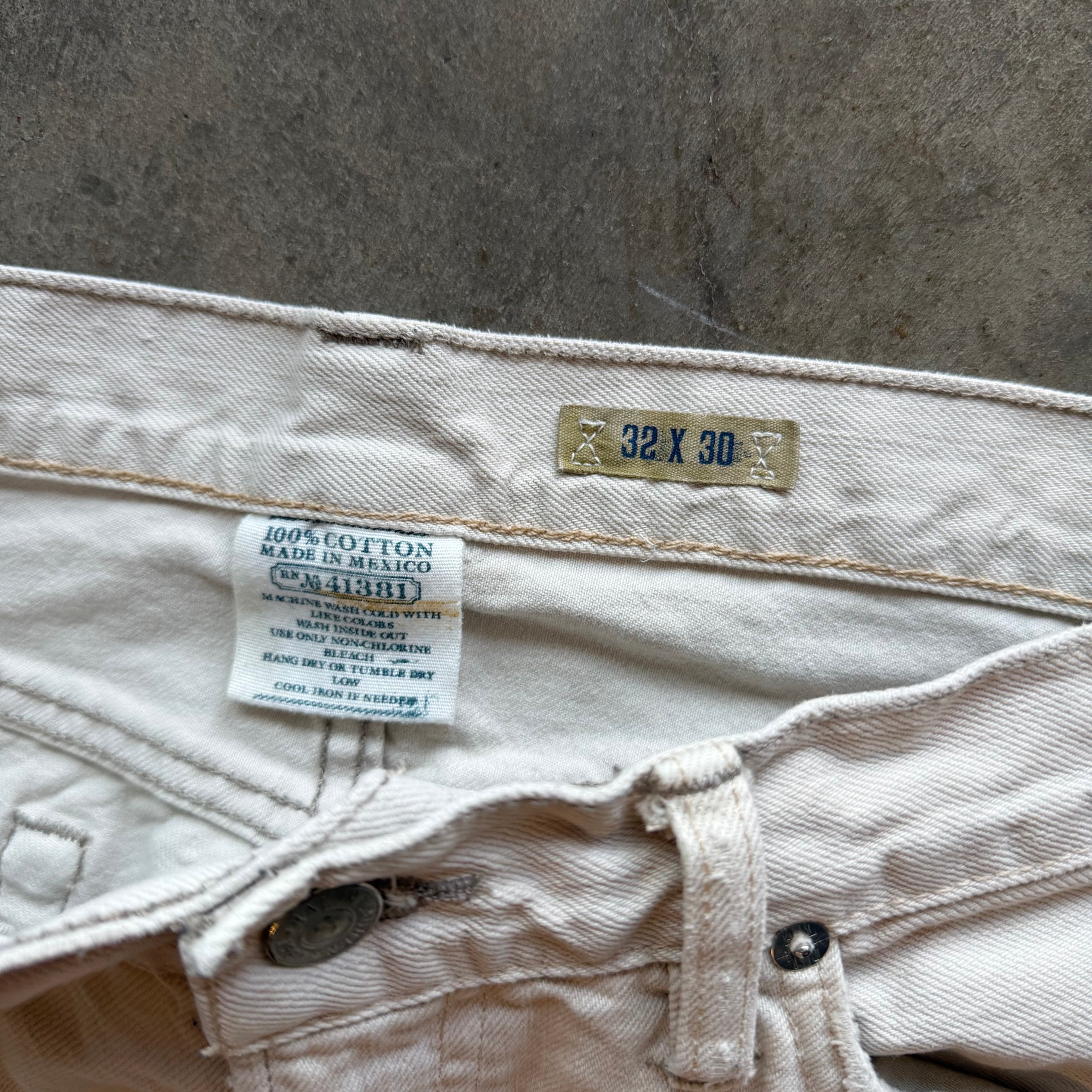 33x30 100% Cotton White Polo Pants