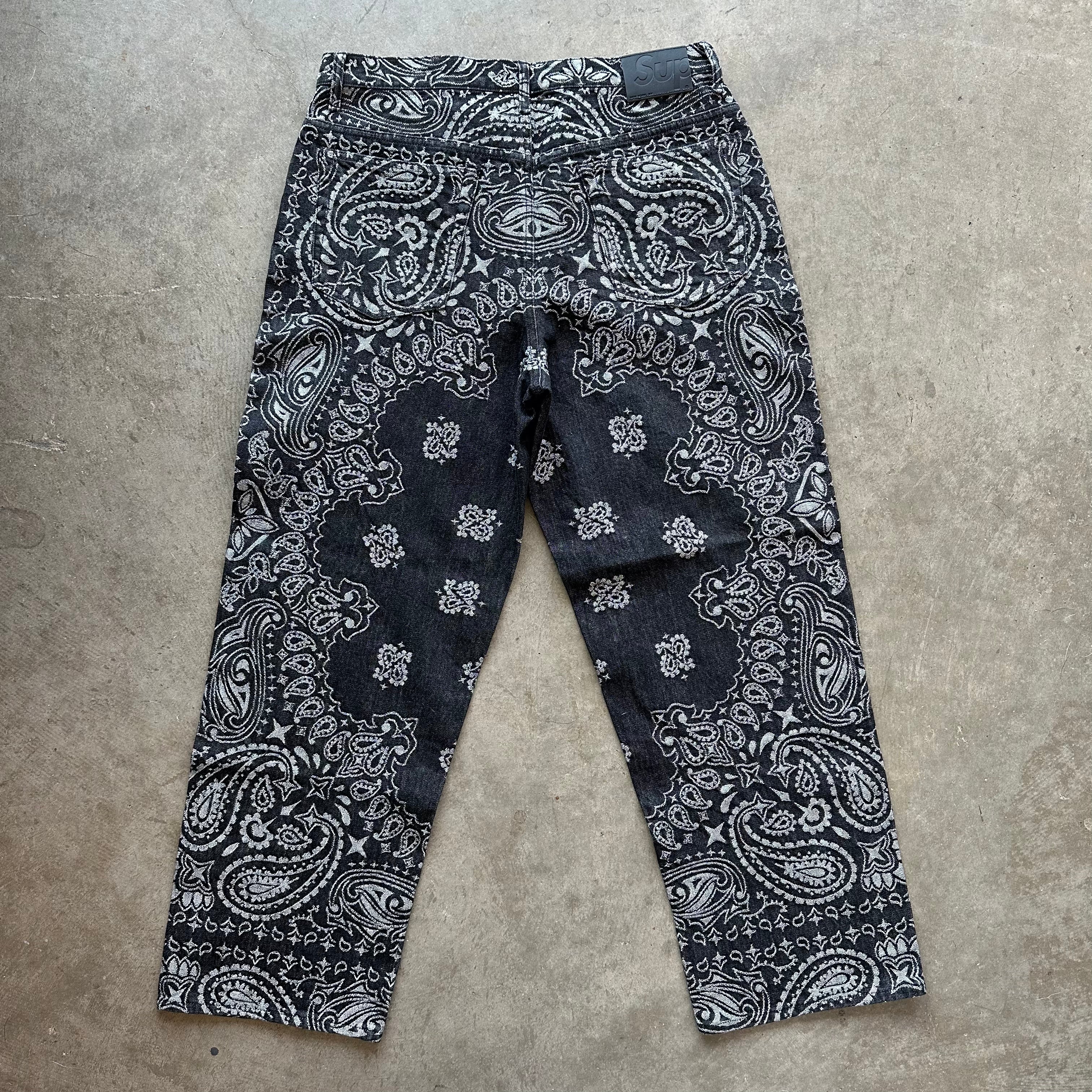 34w New Supreme Jacquard Paisley Pants