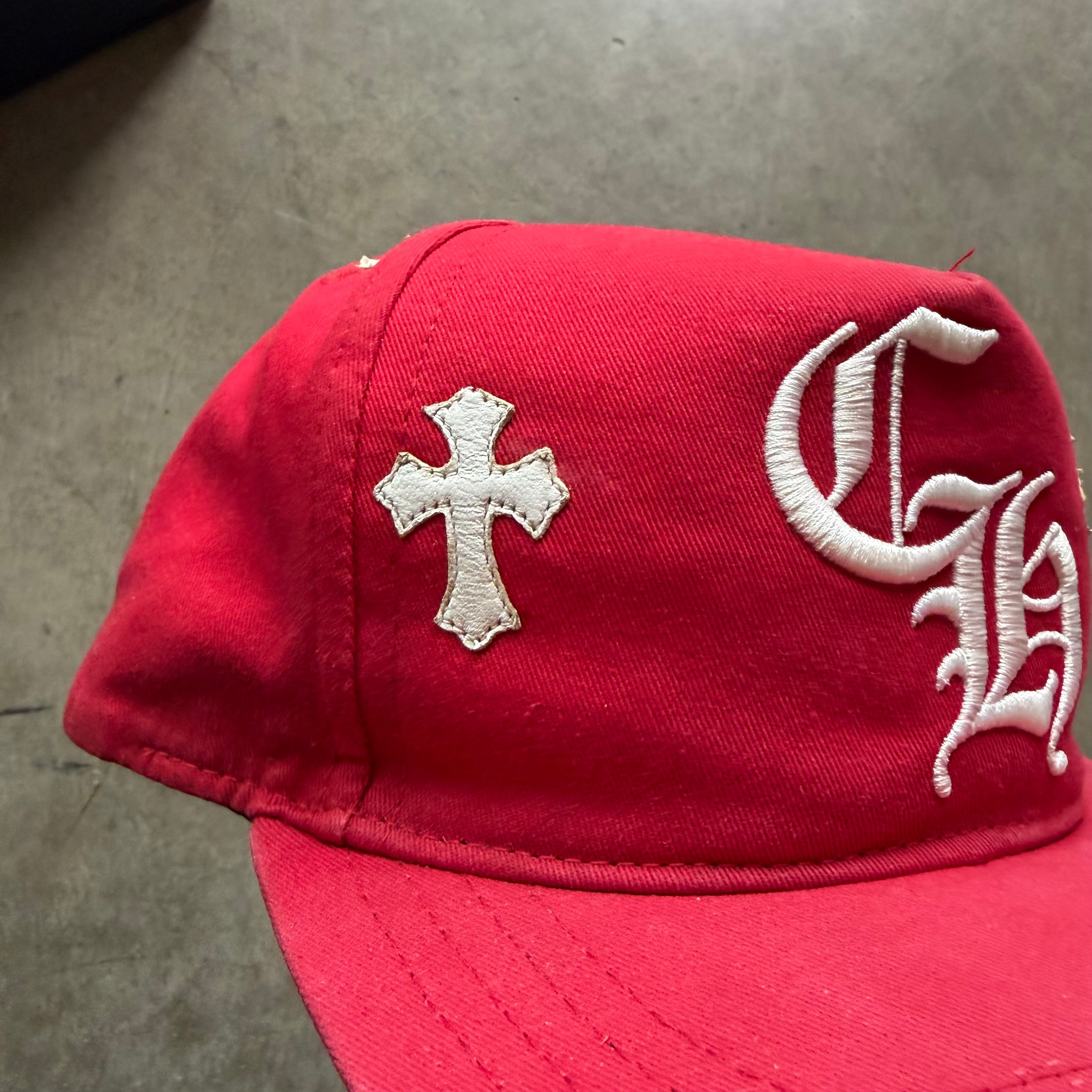 Chrome Hearts Cross Patch Baseball Hat Red