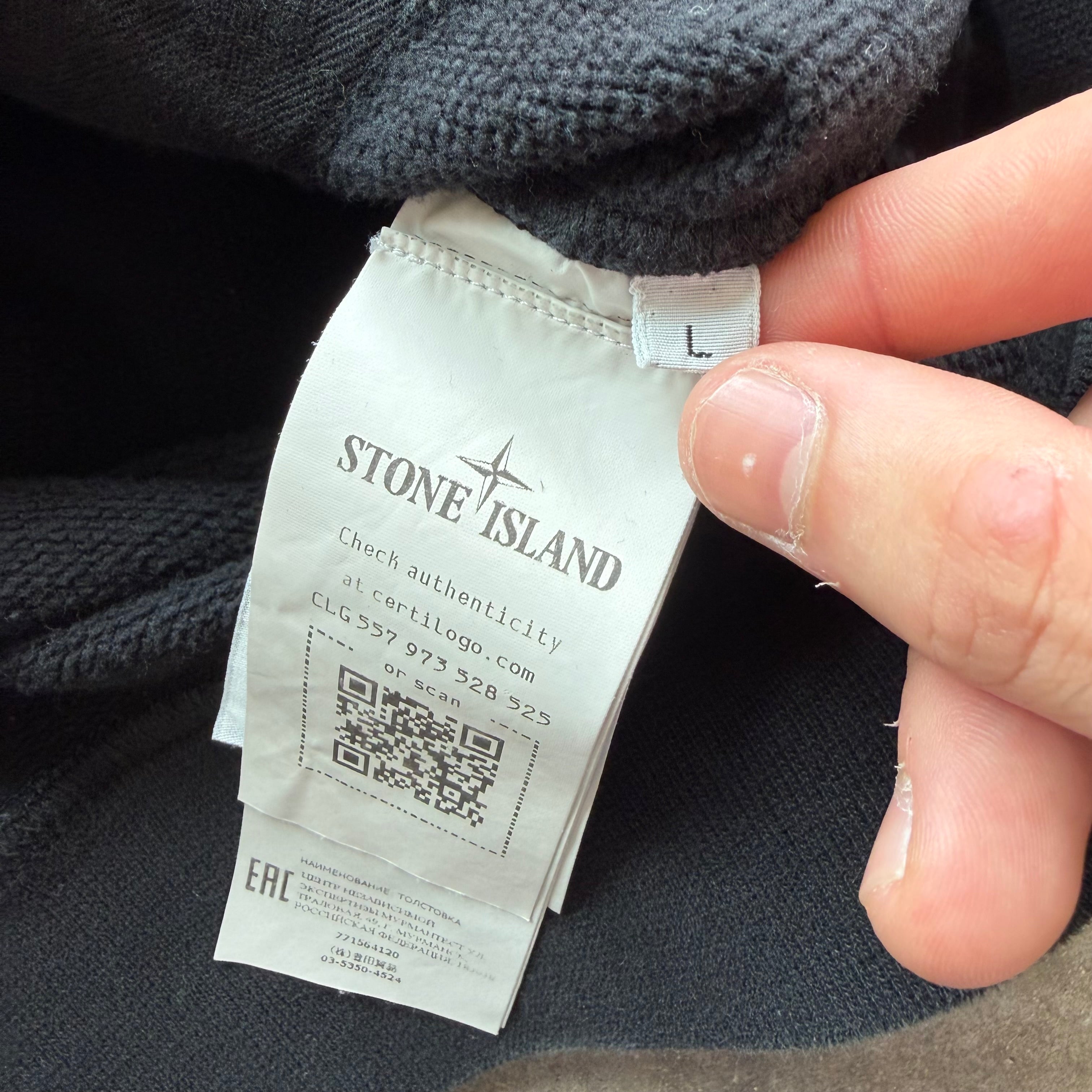 L Stone Island Black Patch Hoodie