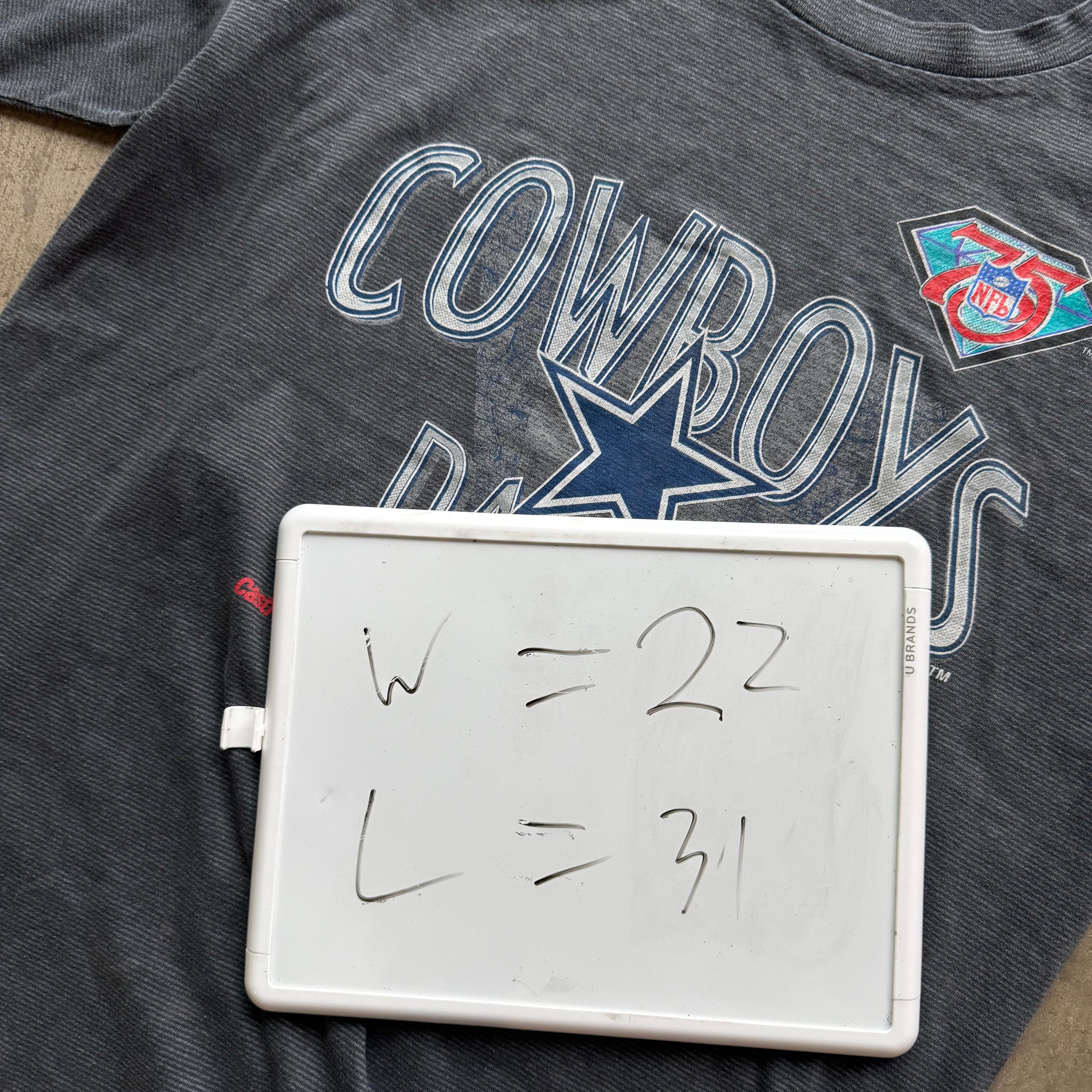 XL 94 Faded Striped Cowboys Tee