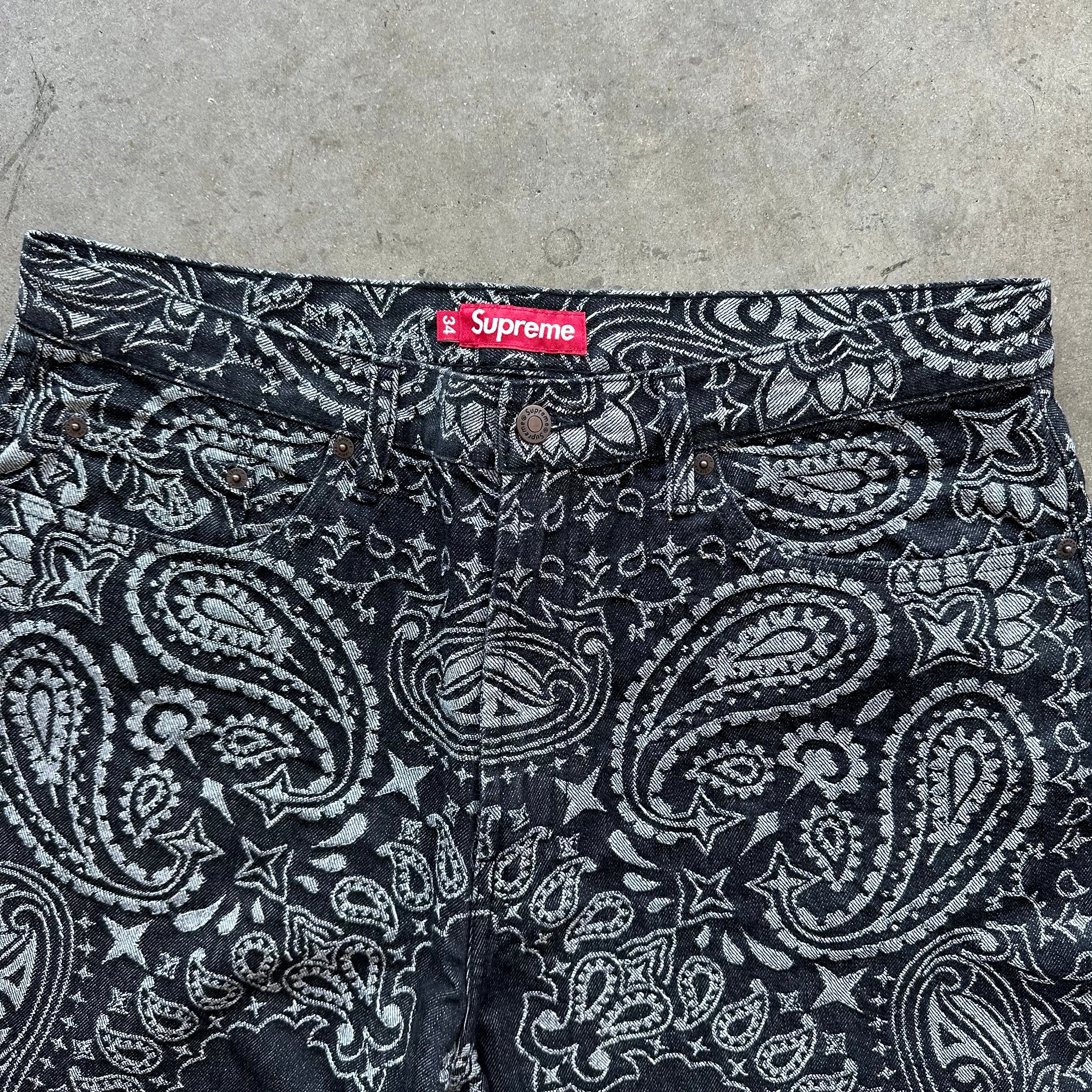 34w New Supreme Jacquard Paisley Pants