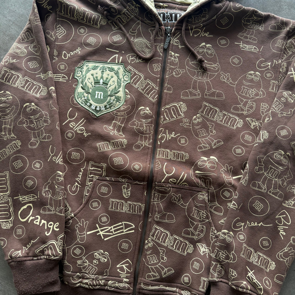 L M&M All Over Print Zipup Brown