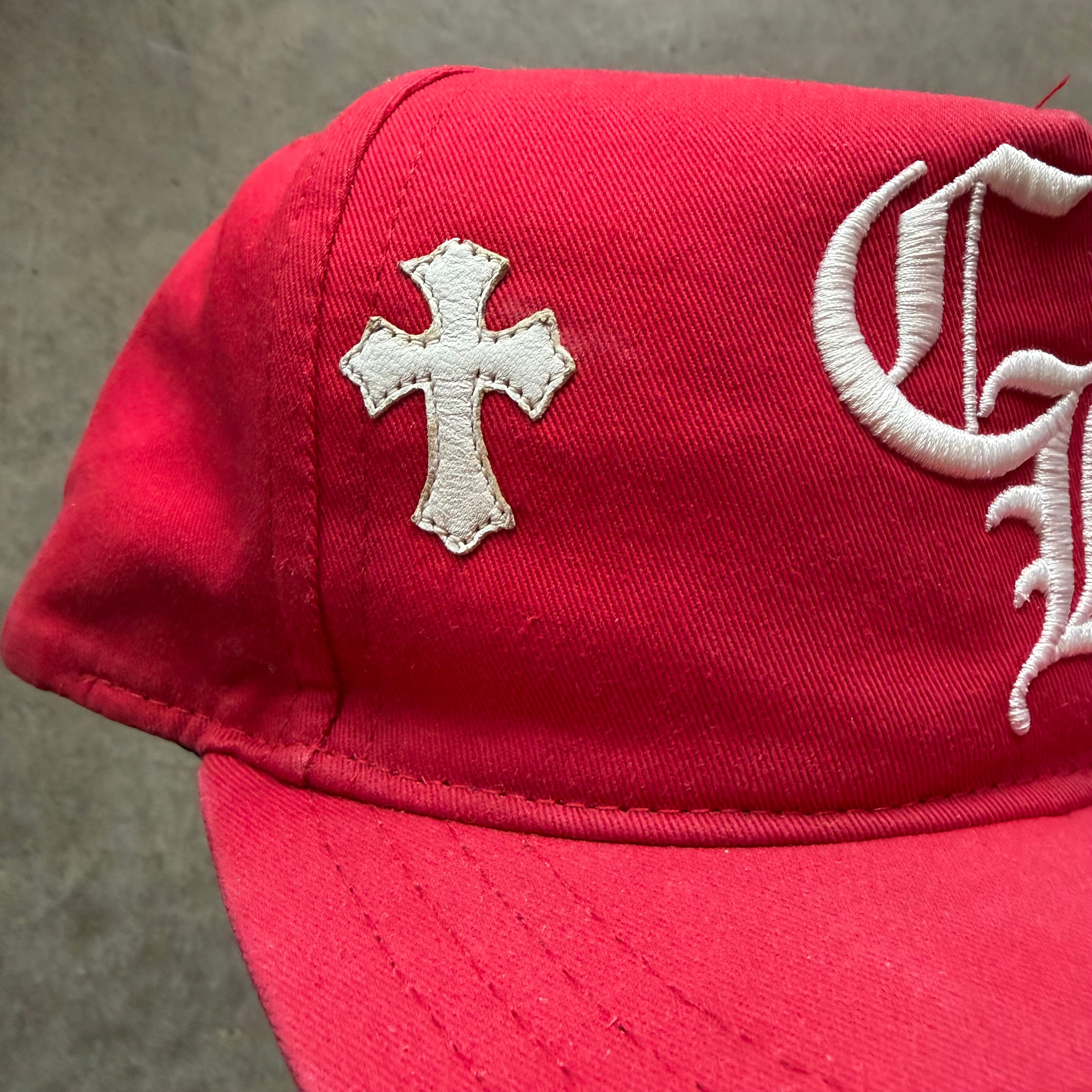 Chrome Hearts Cross Patch Baseball Hat Red