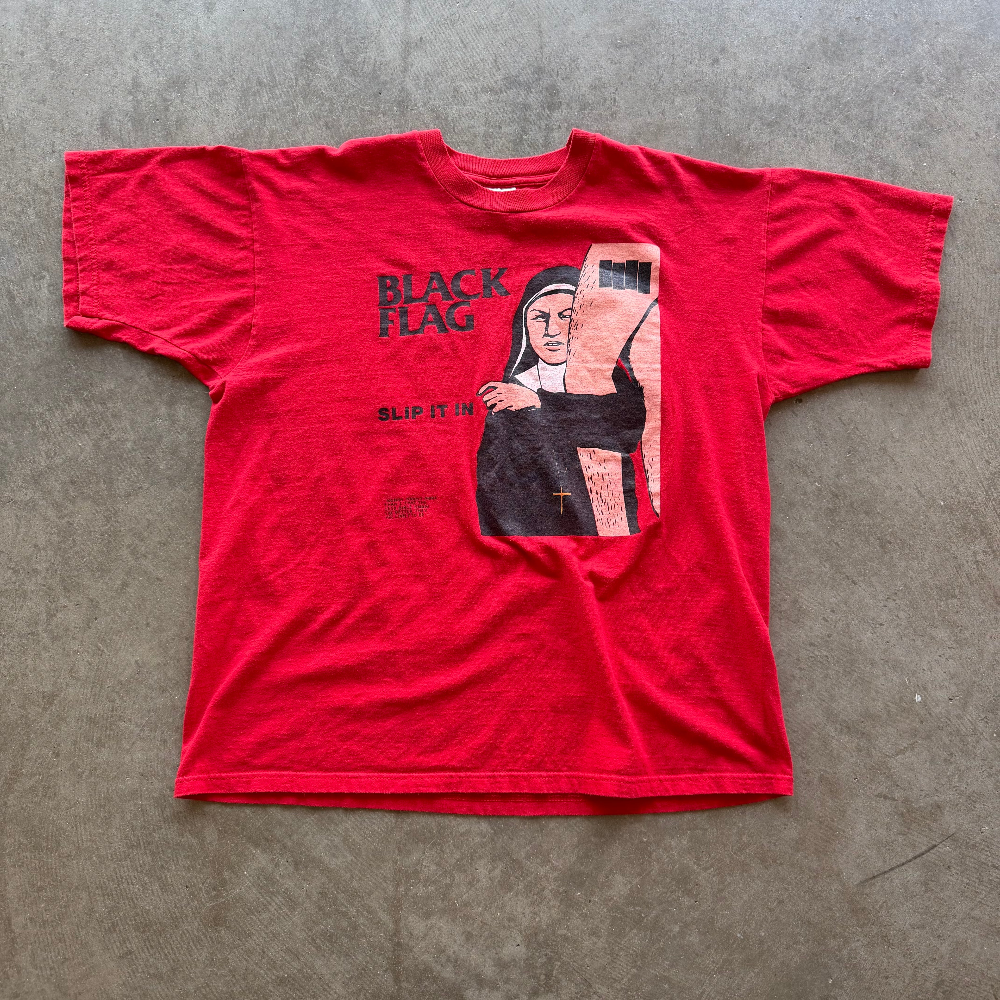 XL Black Flag Slip It In Tee Red