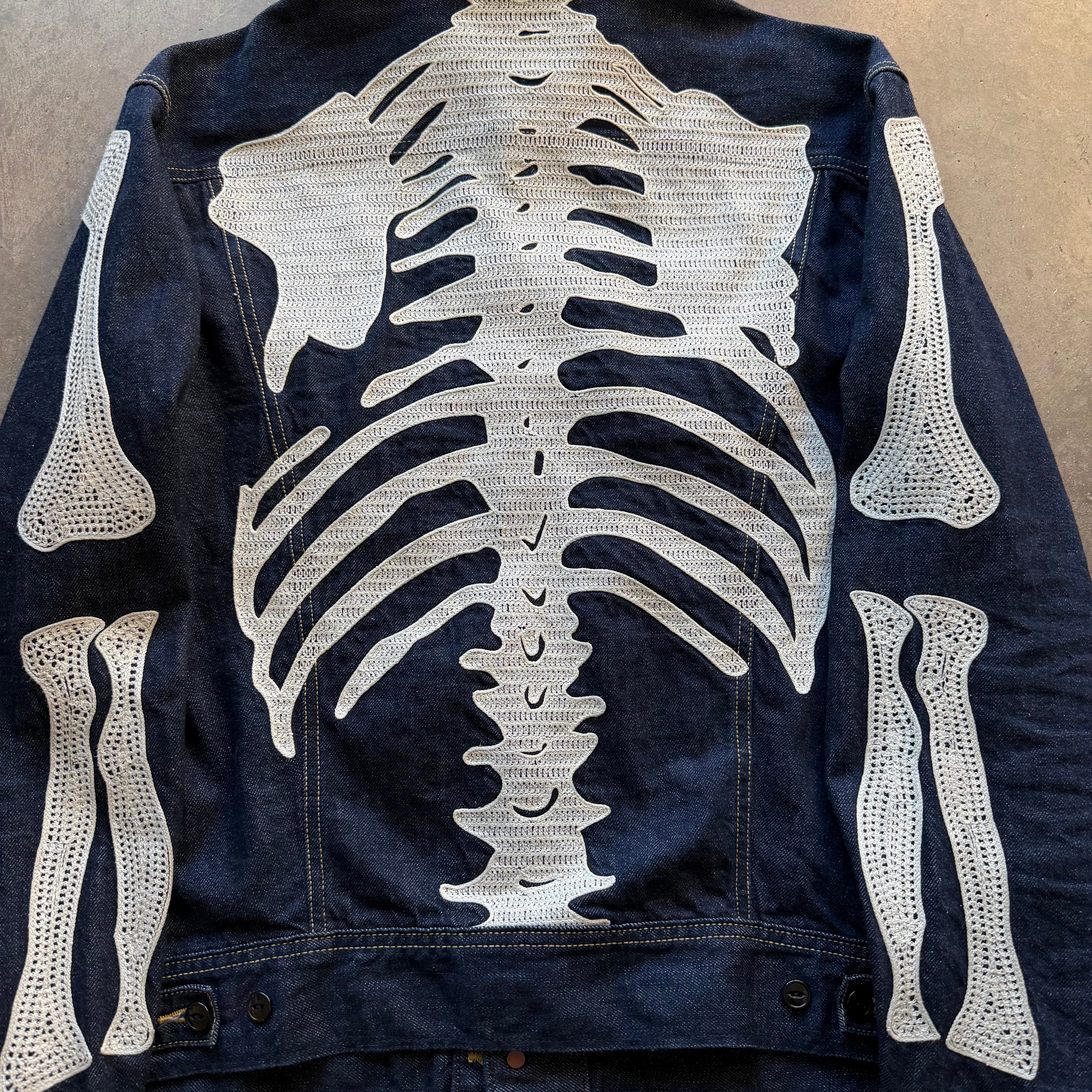 L Kapital Dark Wash Bone Jacket