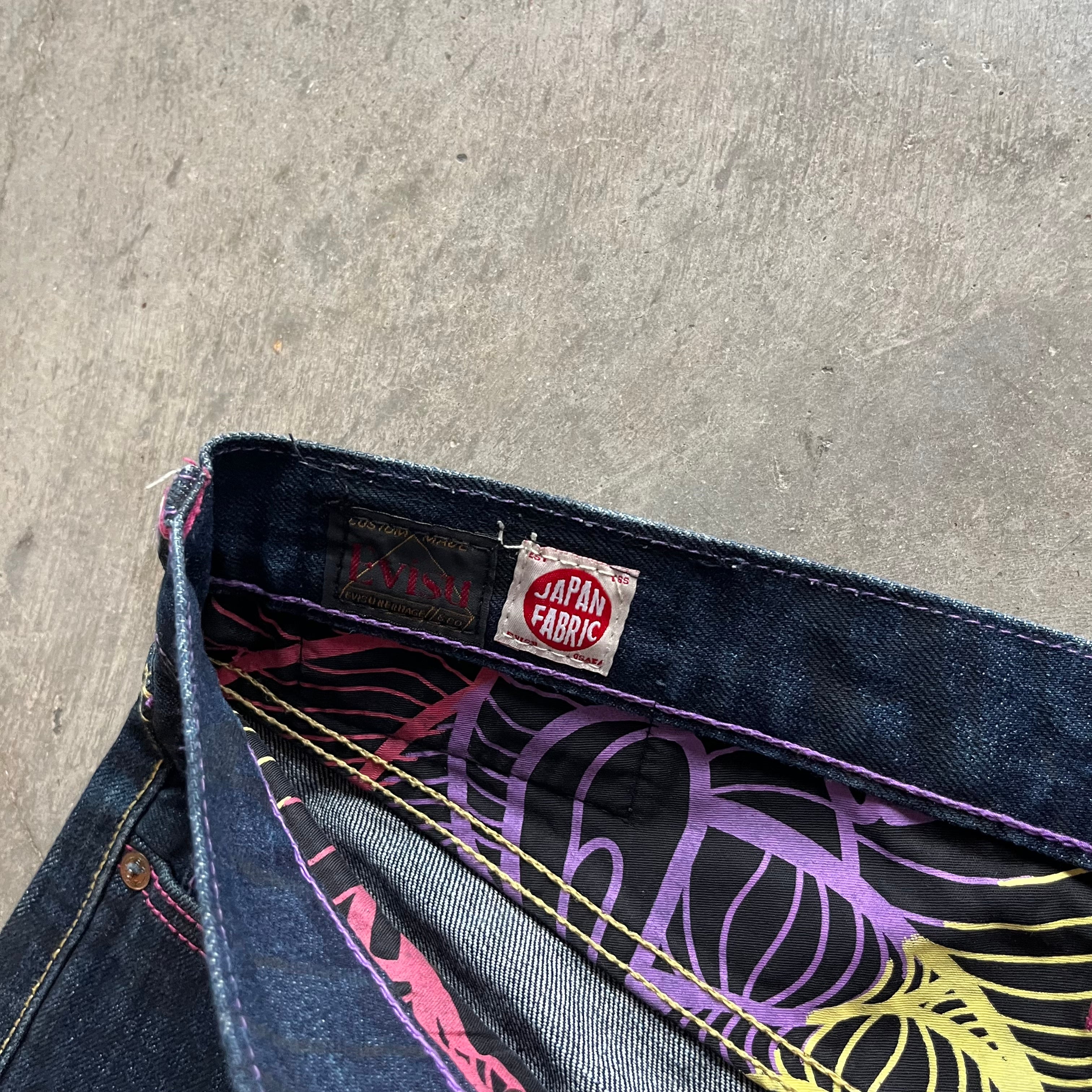 32x34 Rainbow Monogram Evisu Jeans