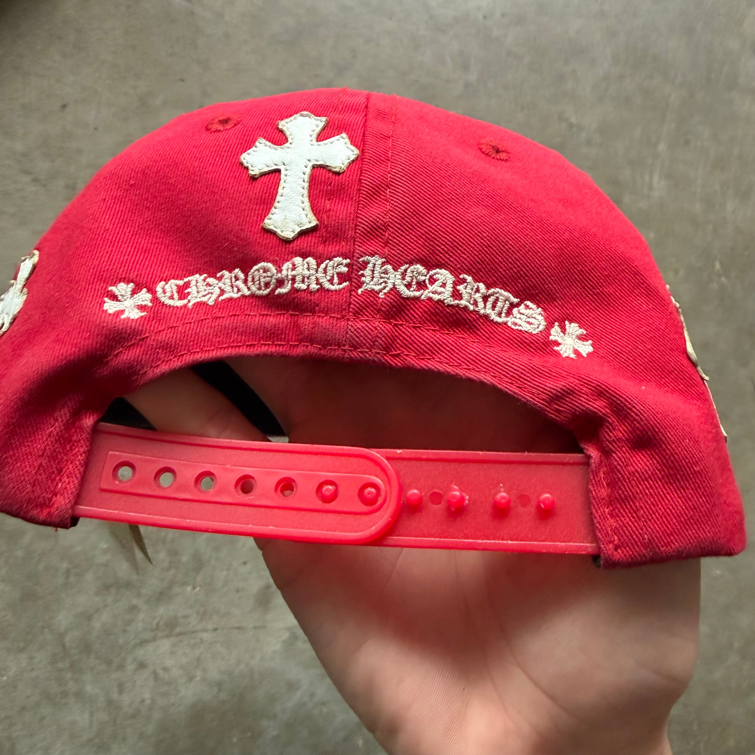 Chrome Hearts Cross Patch Baseball Hat Red