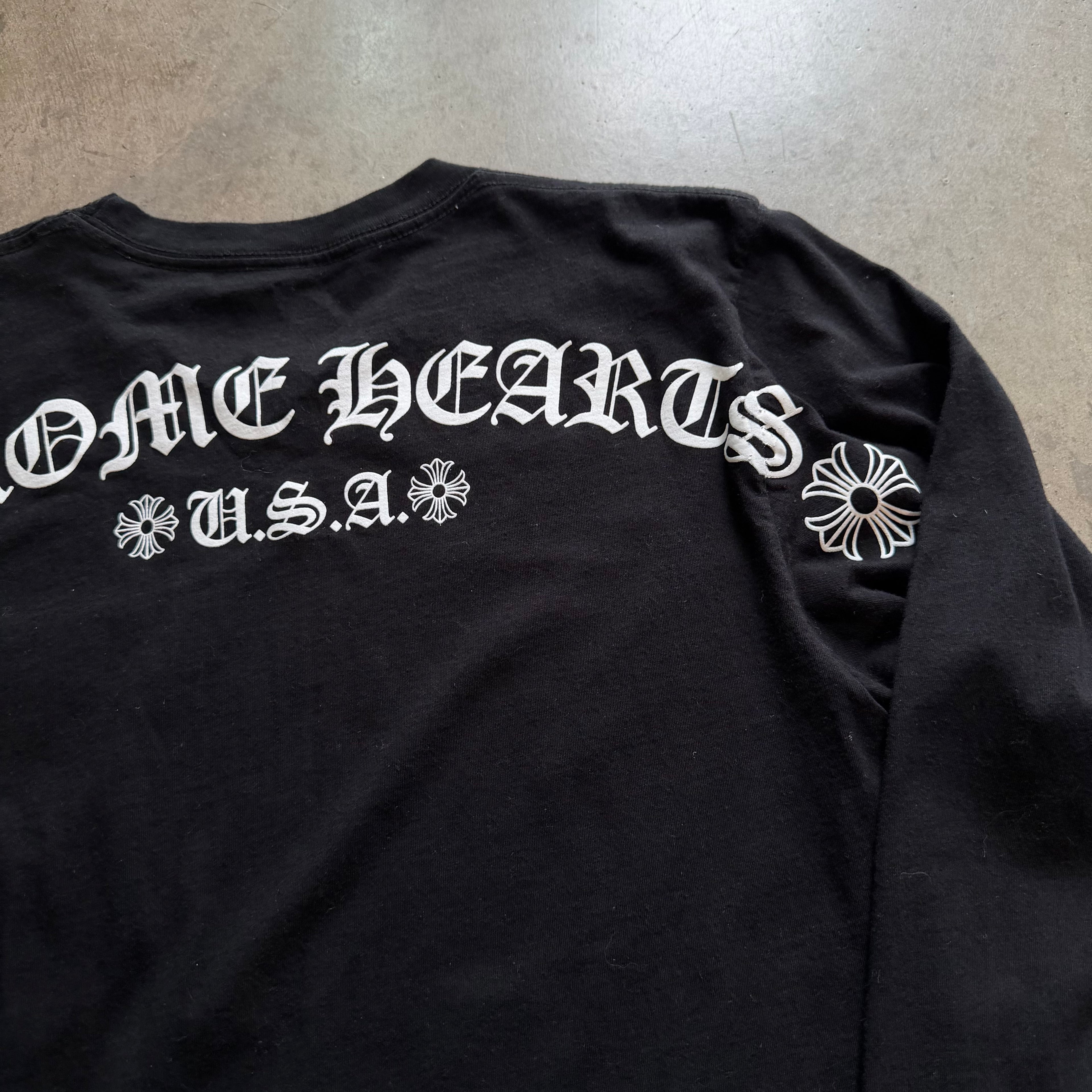 M Black Chrome Hearts USA Shoulder Spellout
