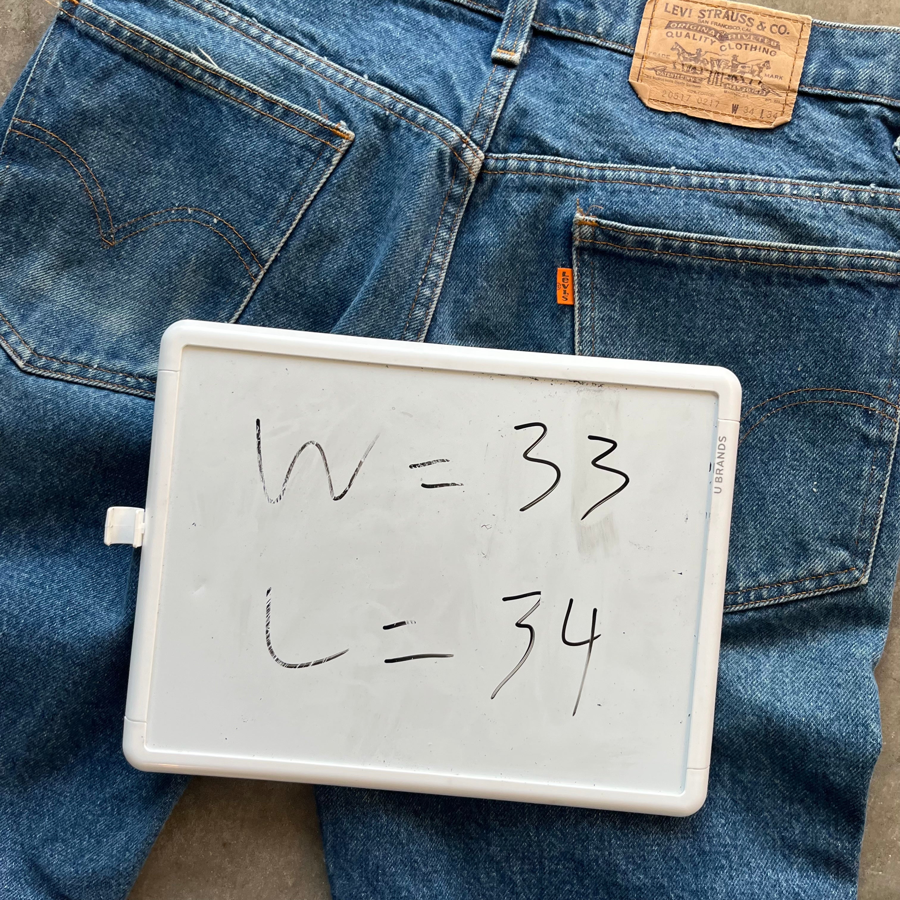 33x34 1971 Levis 20517 Orange Tab Jeans