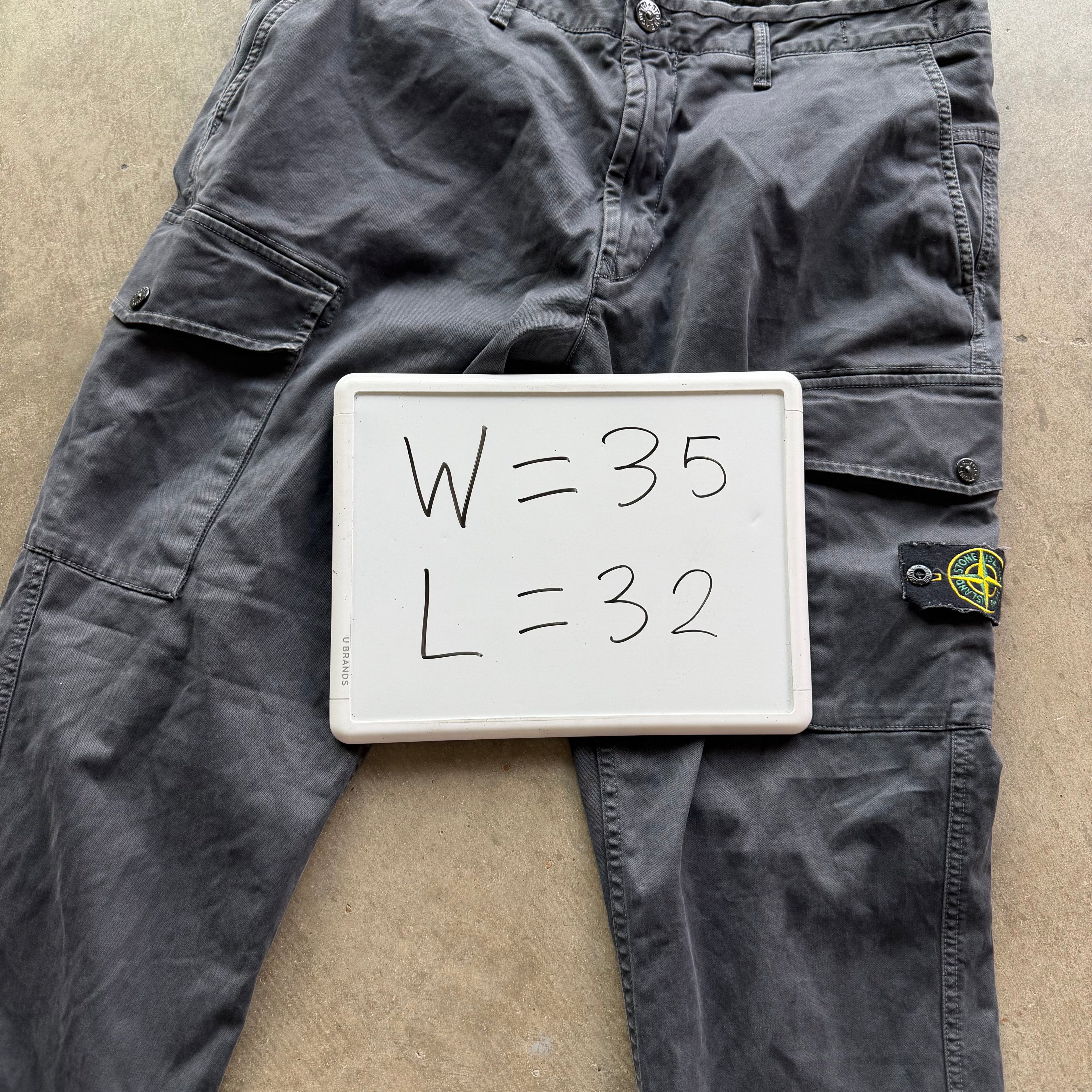35x32 Stone Island Gray Cargo Pants