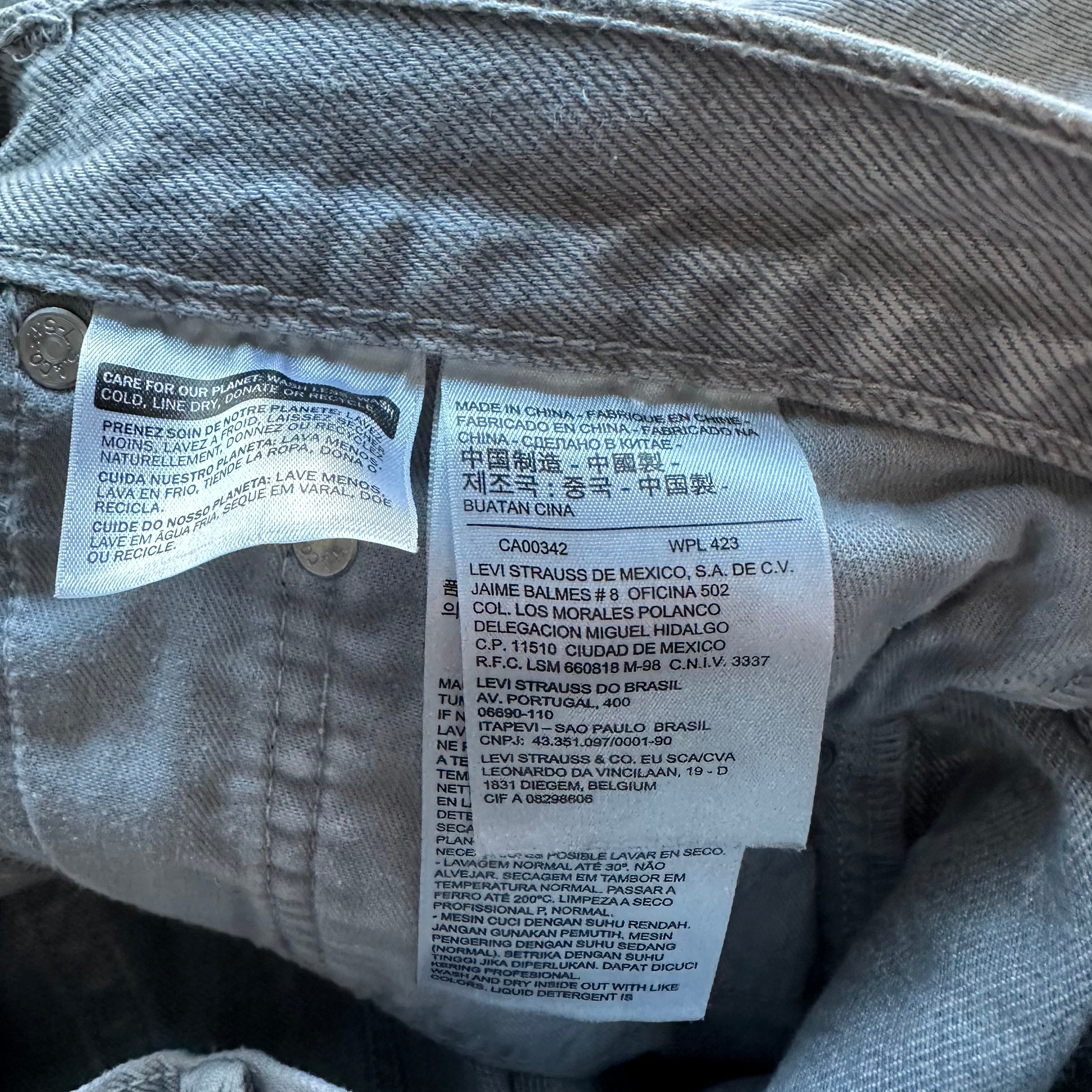 32w Grey Levis Shorts