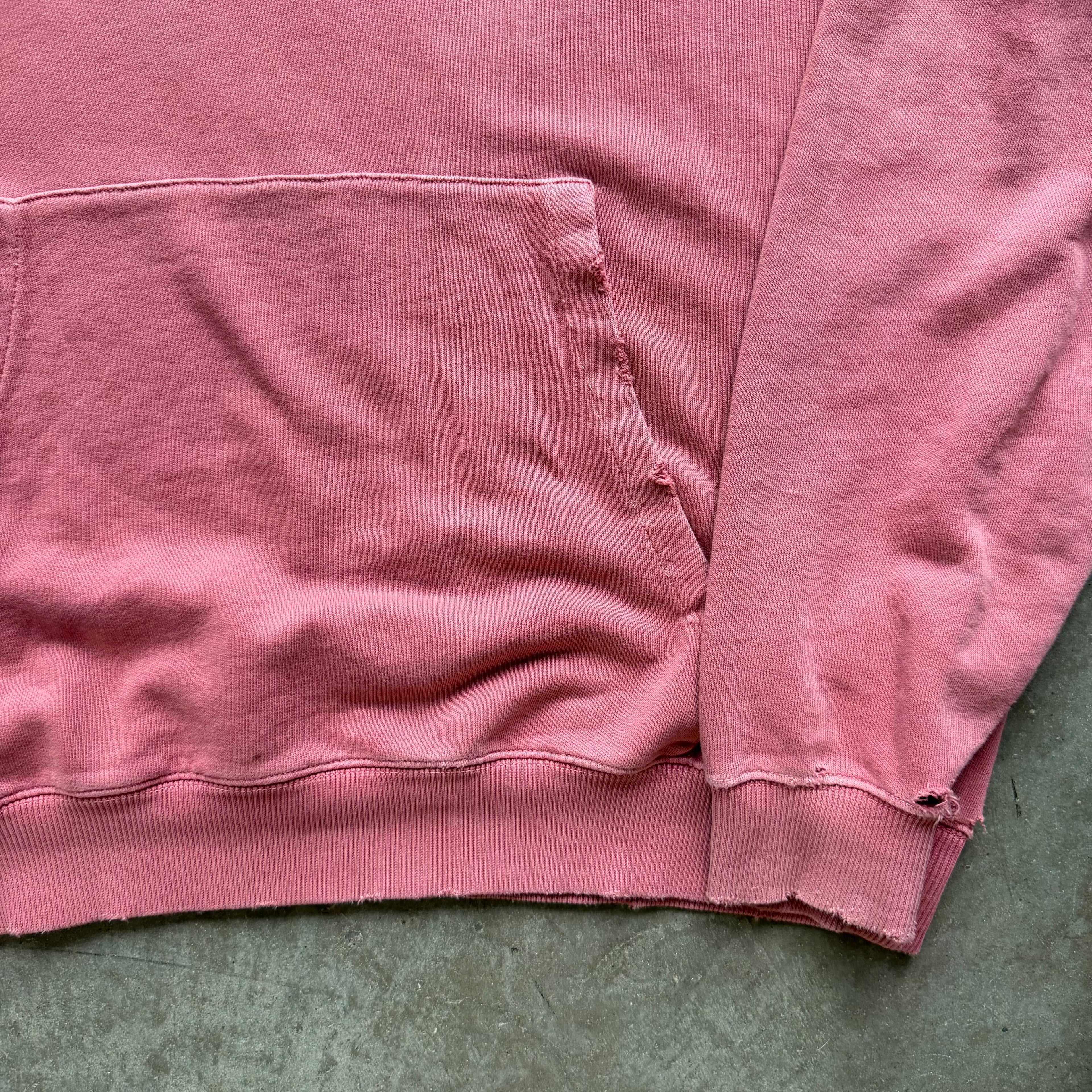 XL Red Saint Laurent Distressed Hoodie