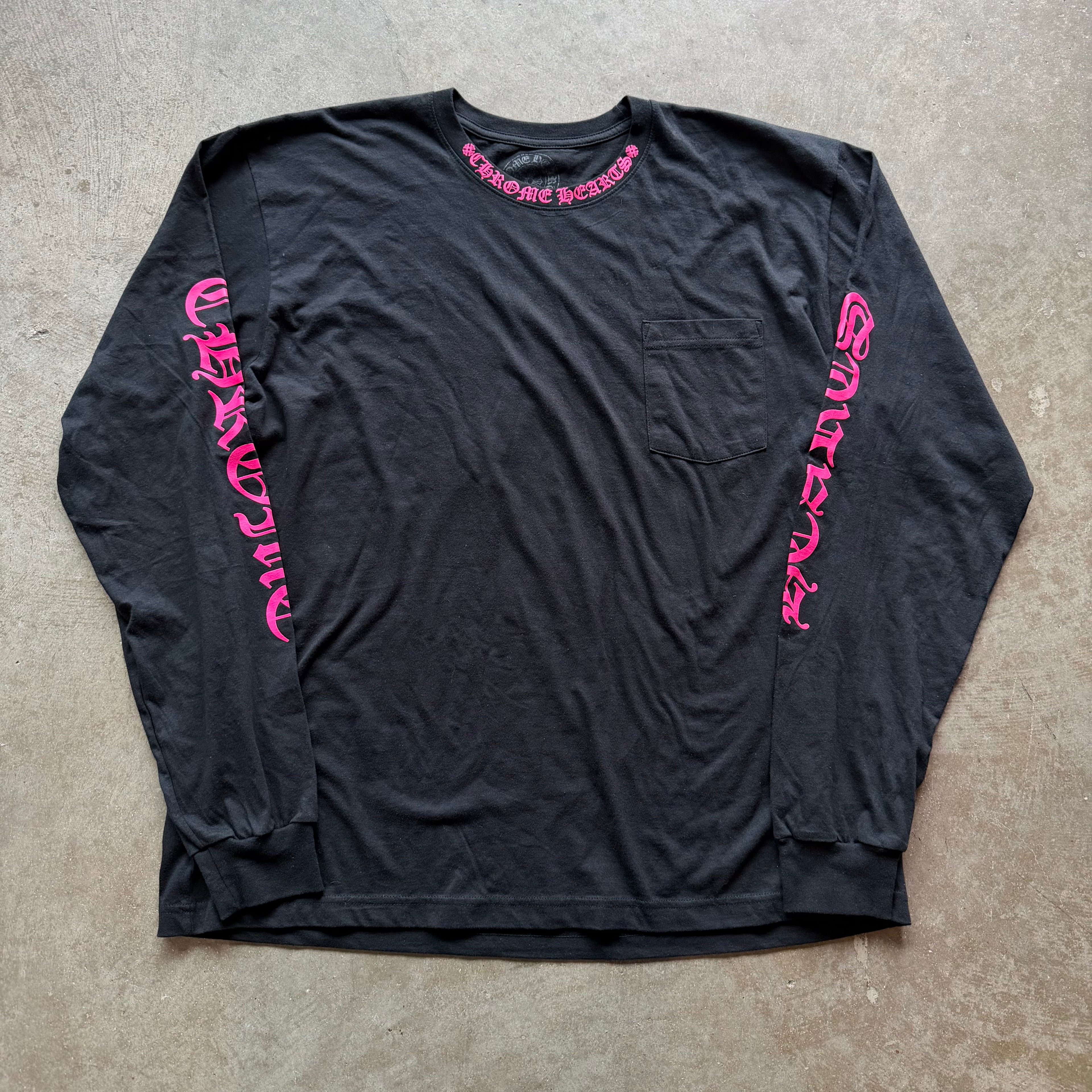XXL Chrome Hearts Pink Neck Logo Longsleeve