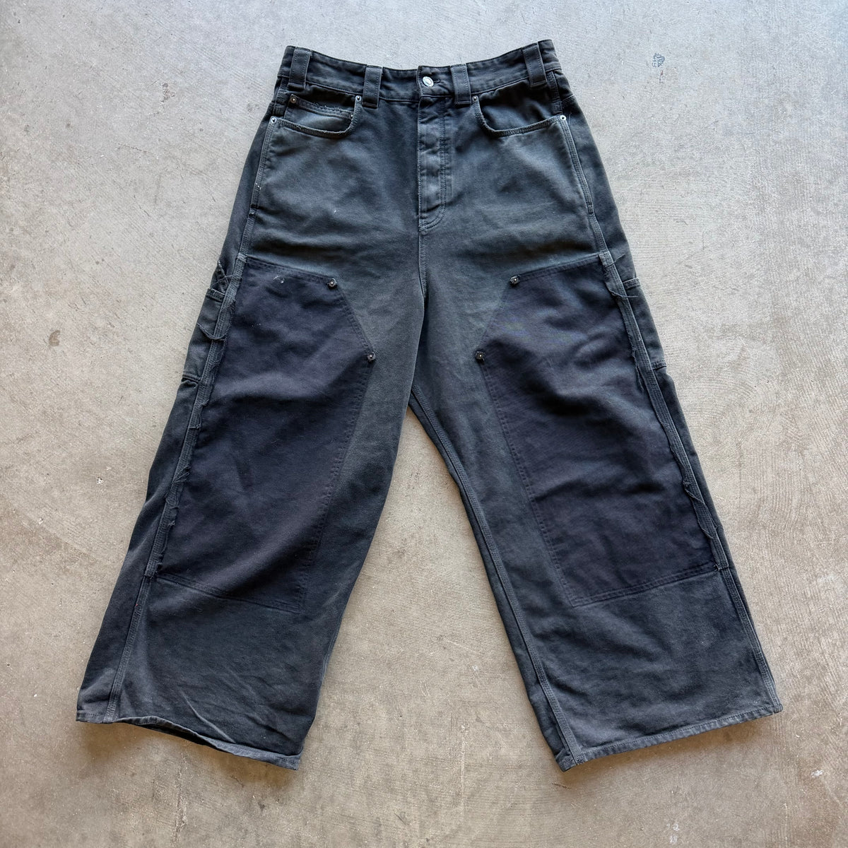 34x28 Balenciaga Ripped Off Baggy Jeans Black