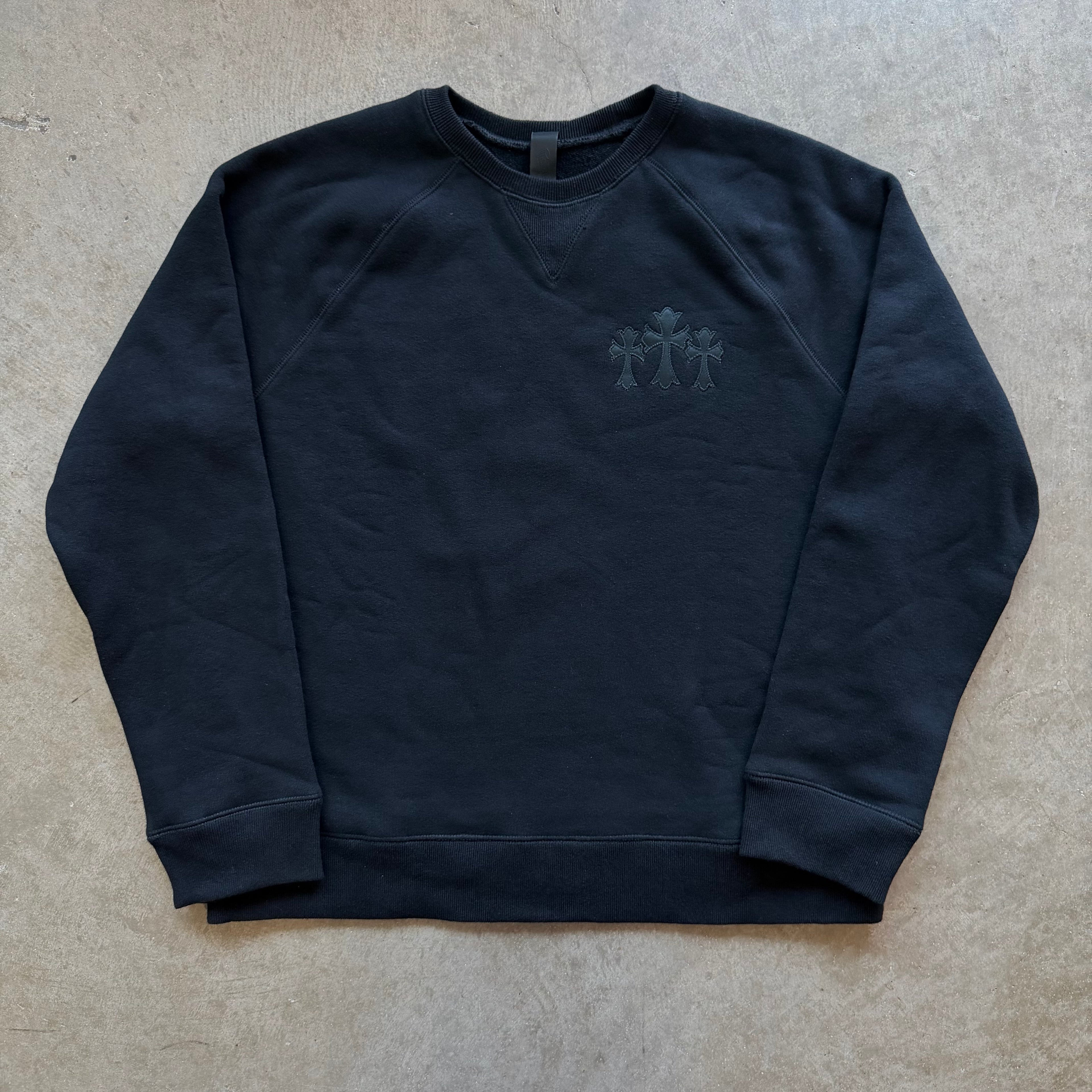 XL Chrome Hearts Nylon Patch 7–11 Crewneck Black