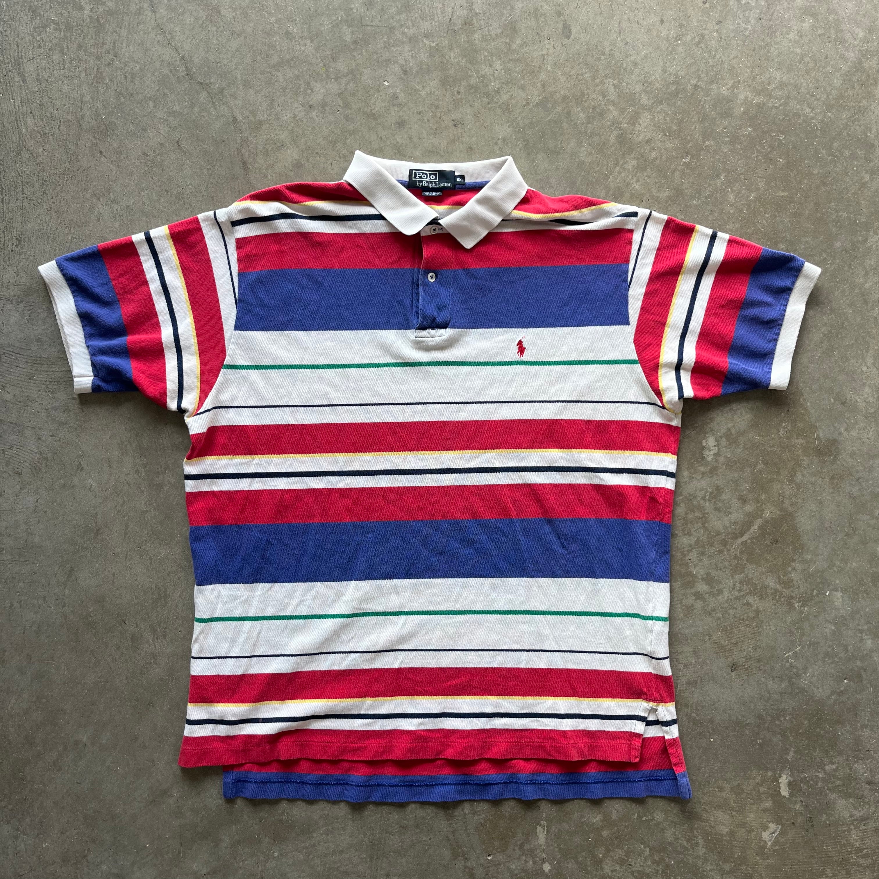 XXL 00s Striped Polo Shirt