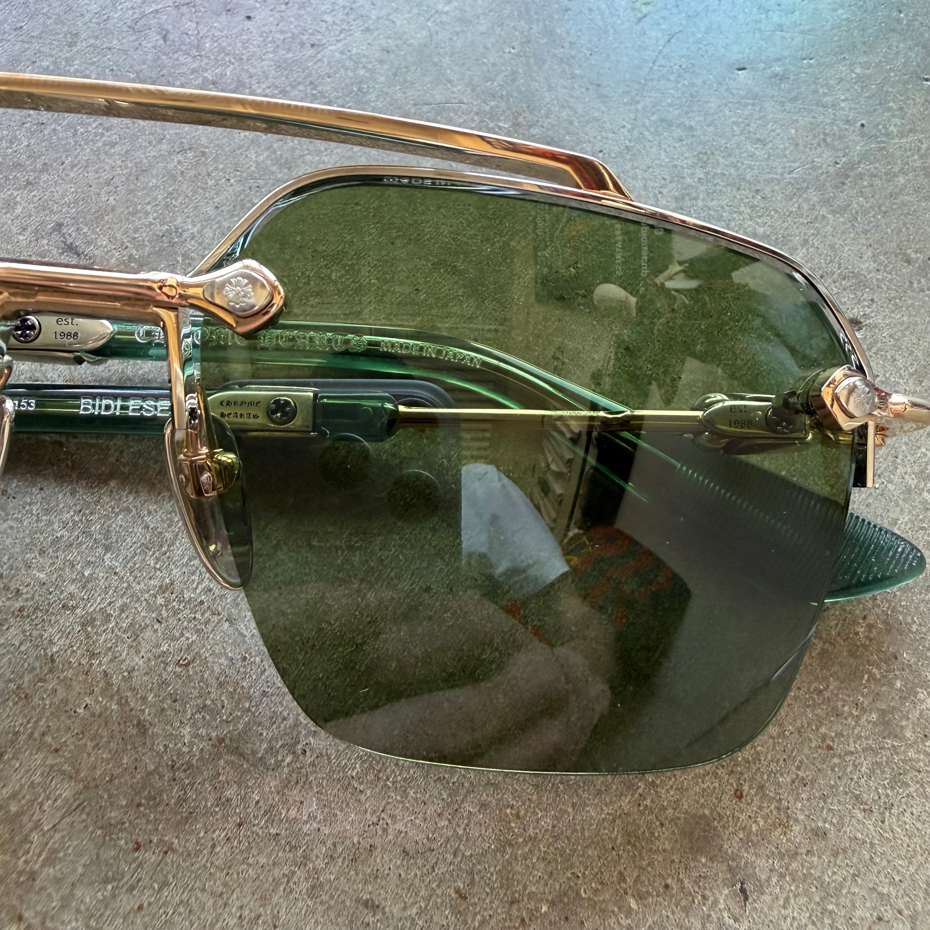 Chrome Hearts Bidi Esem Gold/Green Glasses
