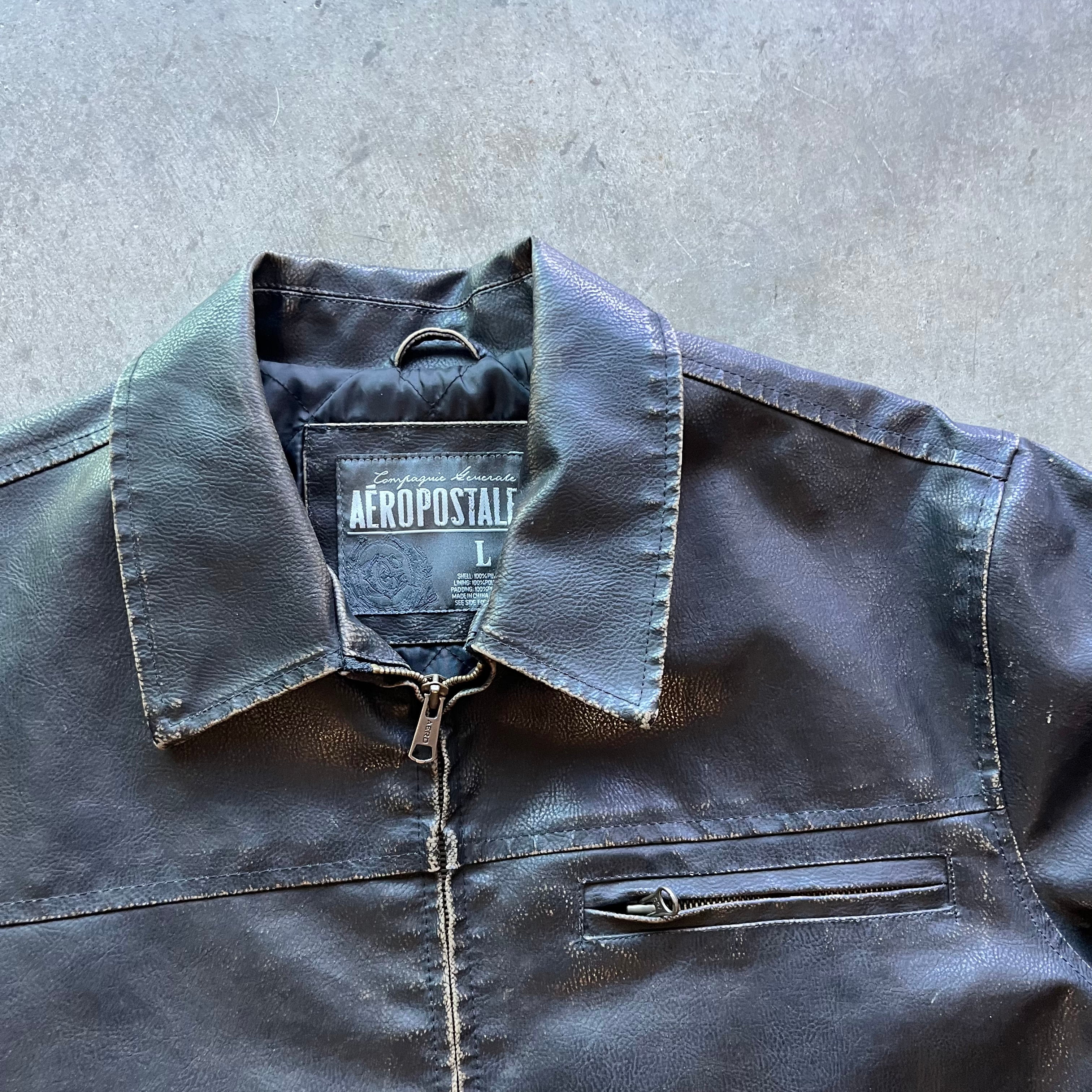 L Vintage Aeropostale Leather Jacket