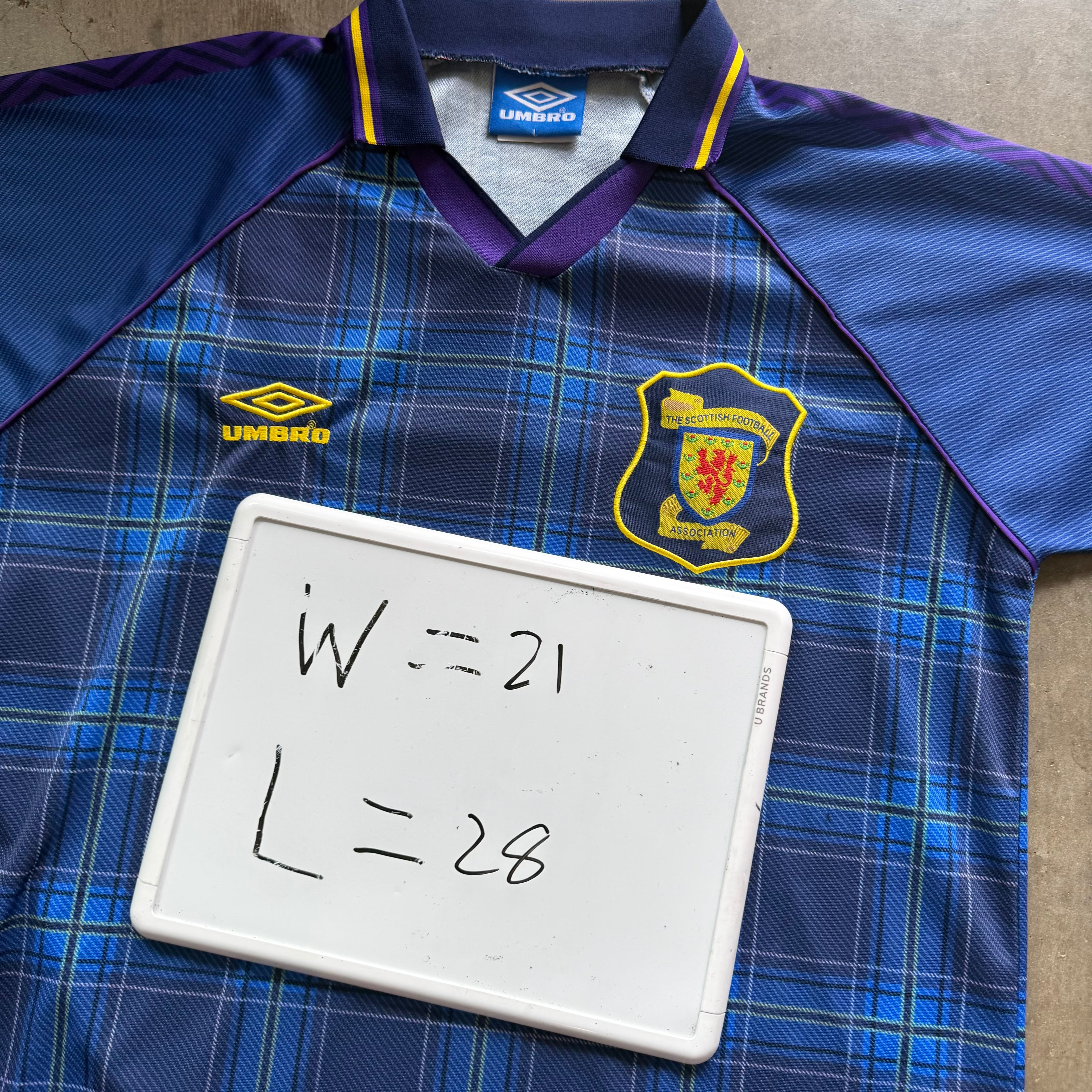 L 90s Scotland Home Soccer Jersey