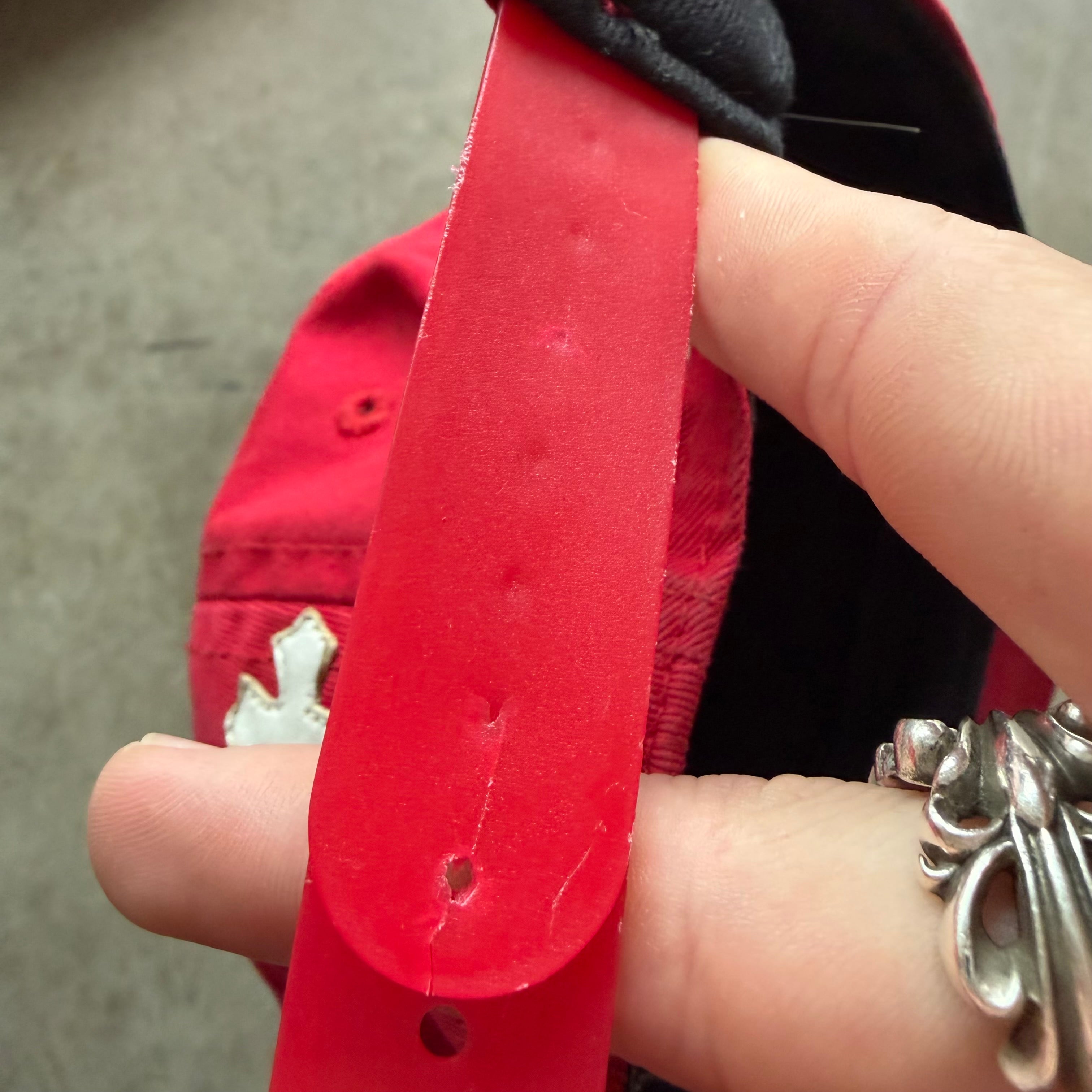 Chrome Hearts Cross Patch Baseball Hat Red