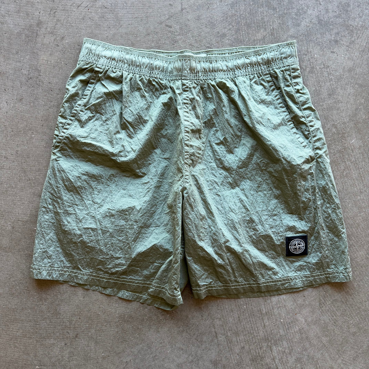 M Stone Island Green Swim Trunks