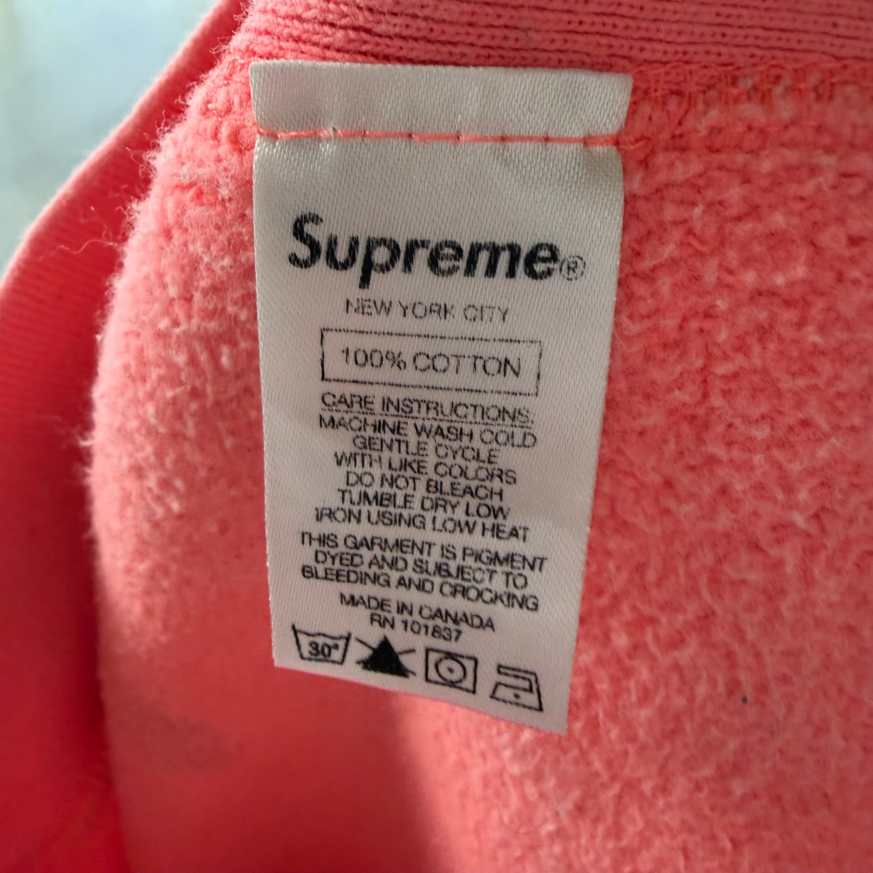 L Supreme Hot Pink Box Logo Crewneck