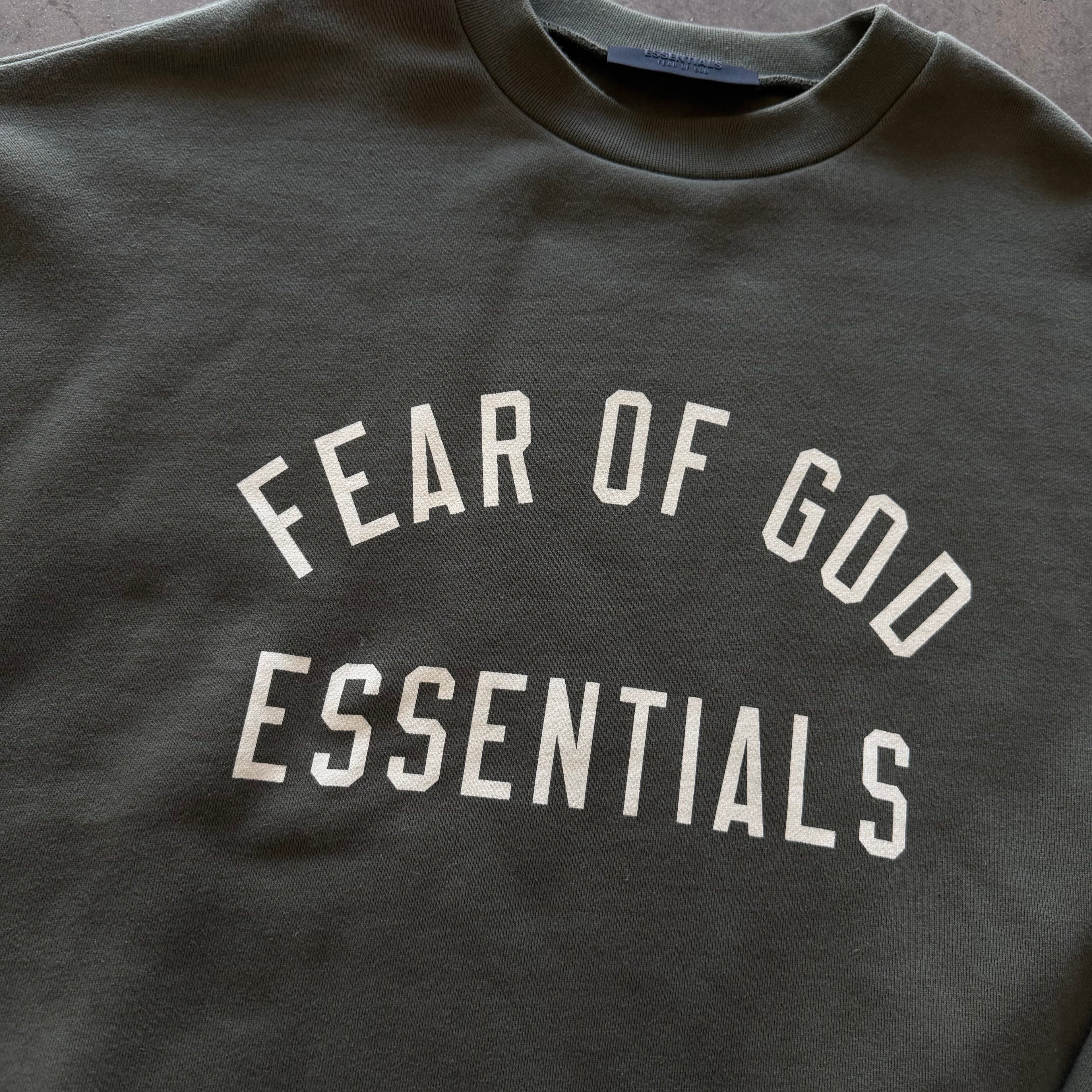 XL FOG Essentials Olive Crewneck