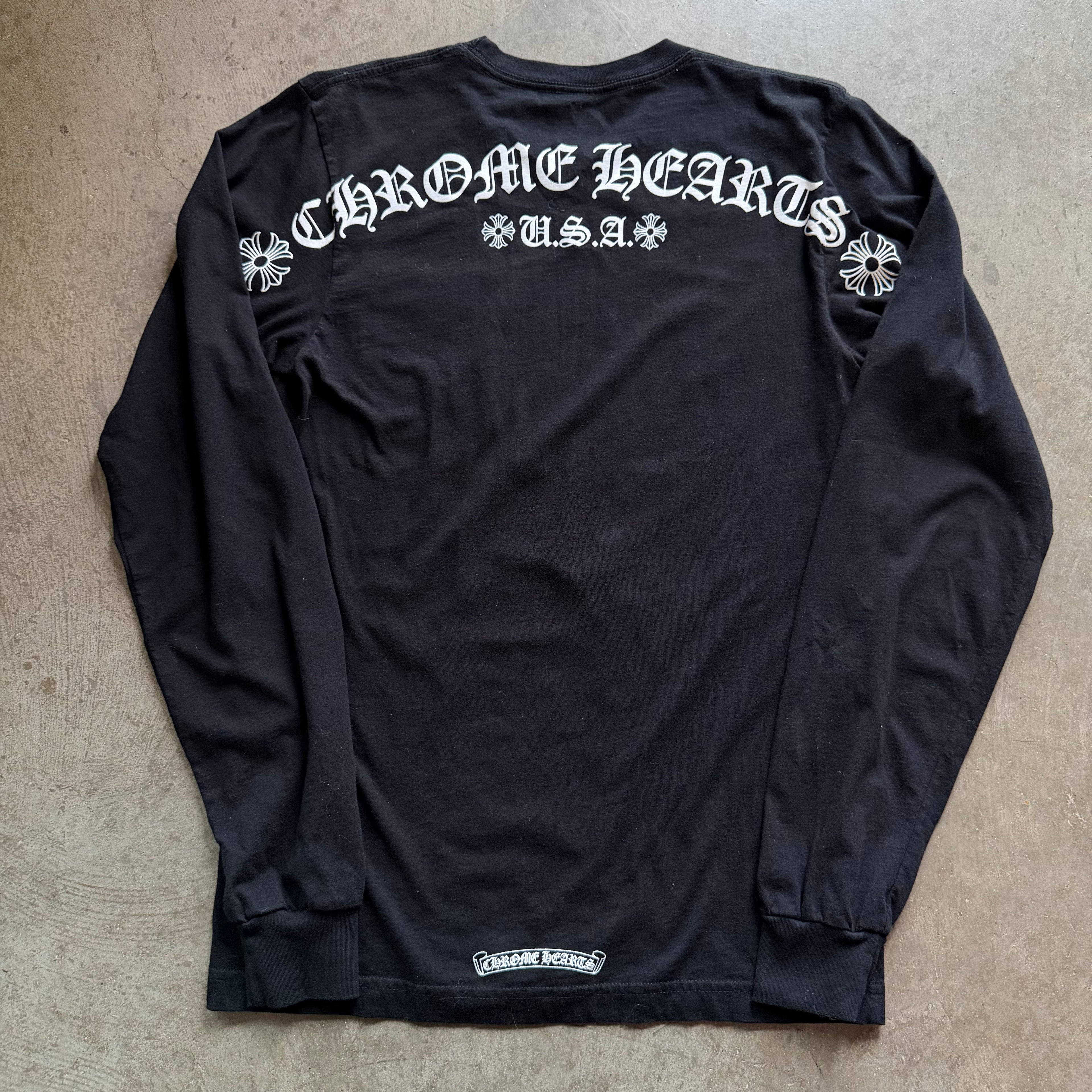 M Black Chrome Hearts USA Shoulder Spellout