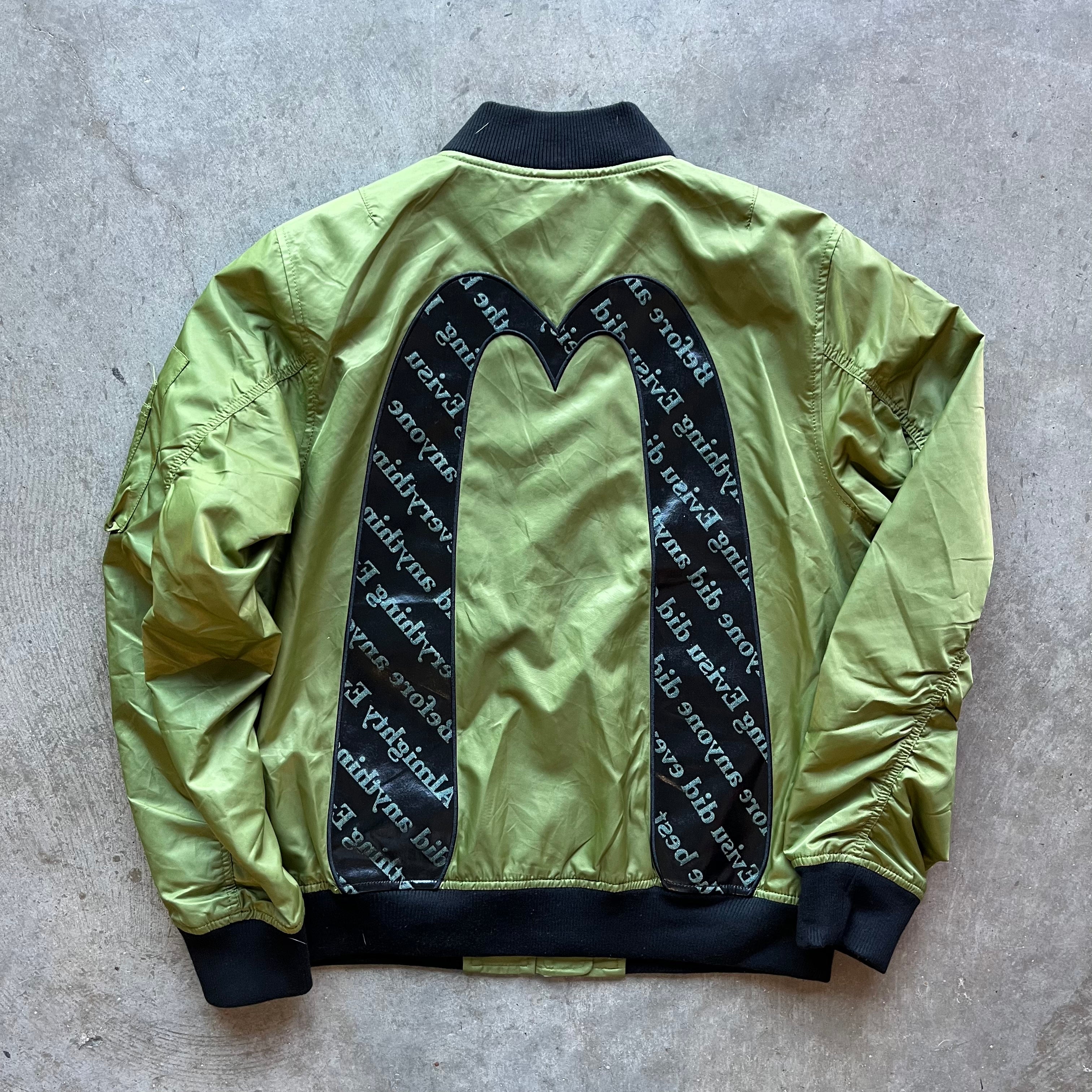 L Olive Evisu Full Zip Bomber