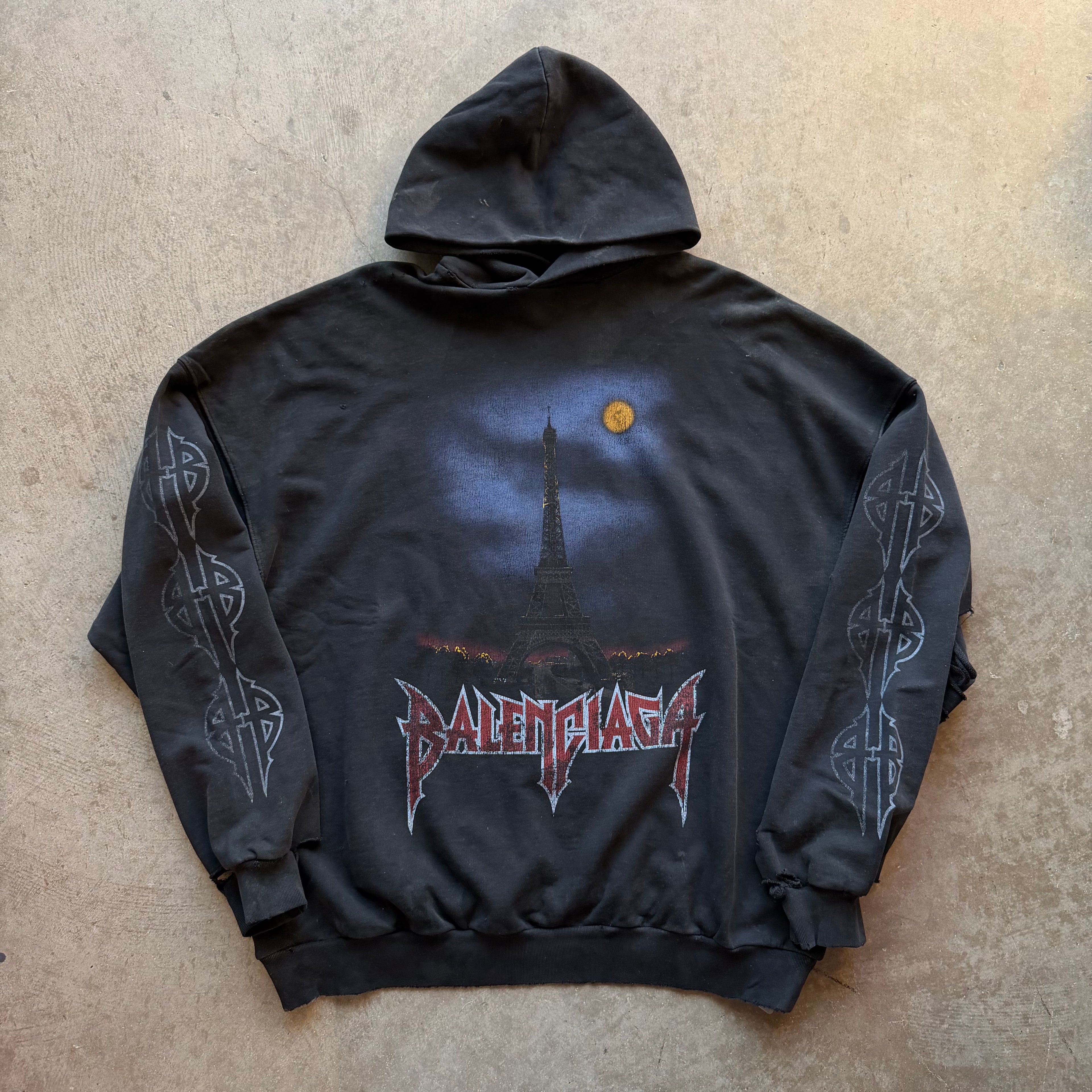 M Brand New Balenciaga Paris Moon Hoodie