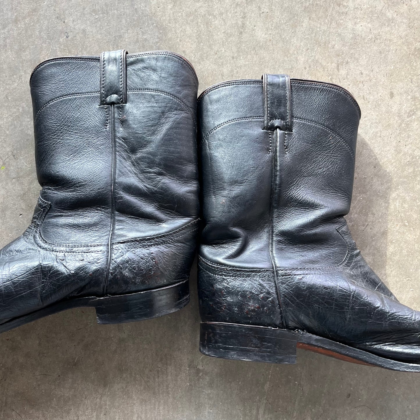 10.5 Used Smooth Ostrich Justin Boots