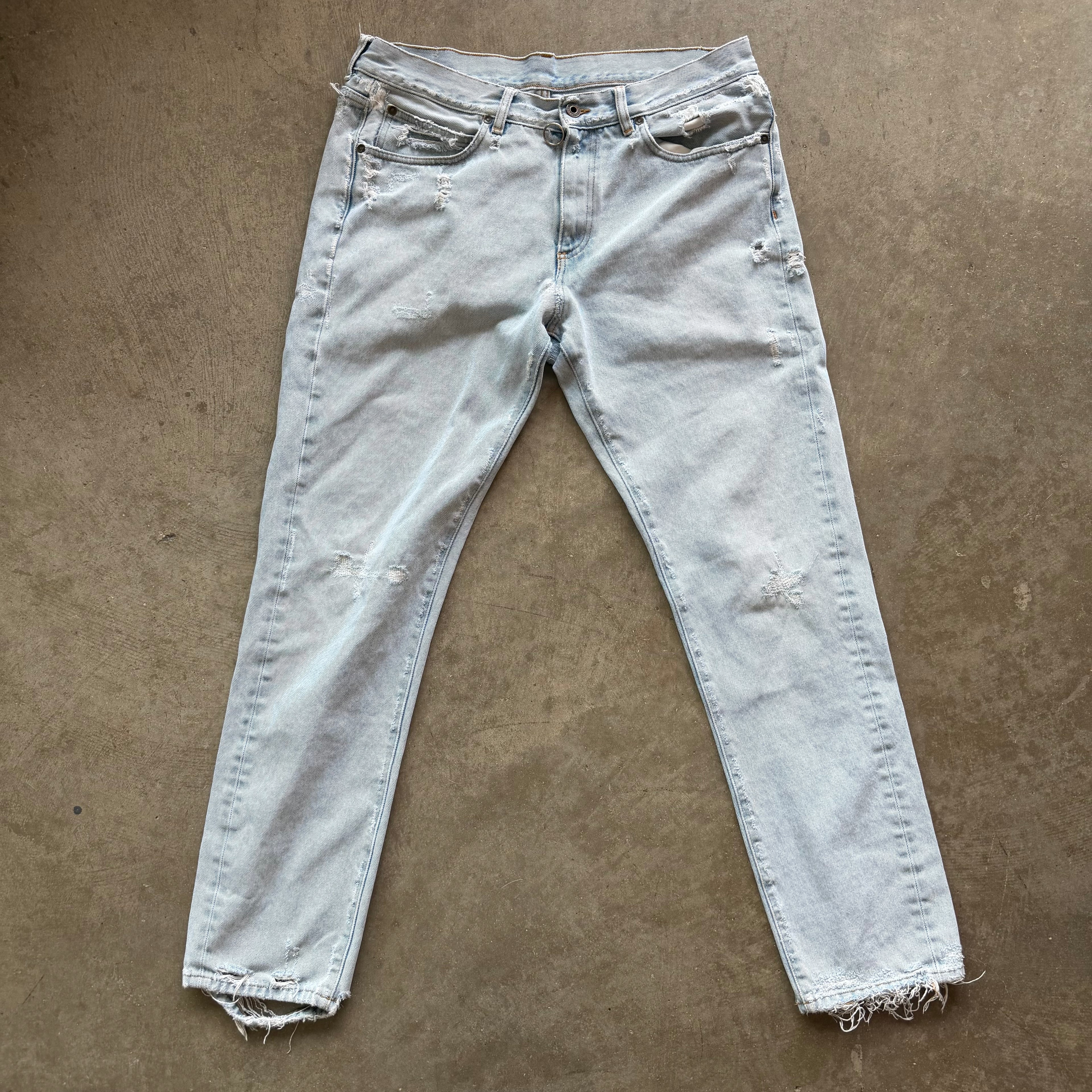 34x32 Off White Temperature Denim