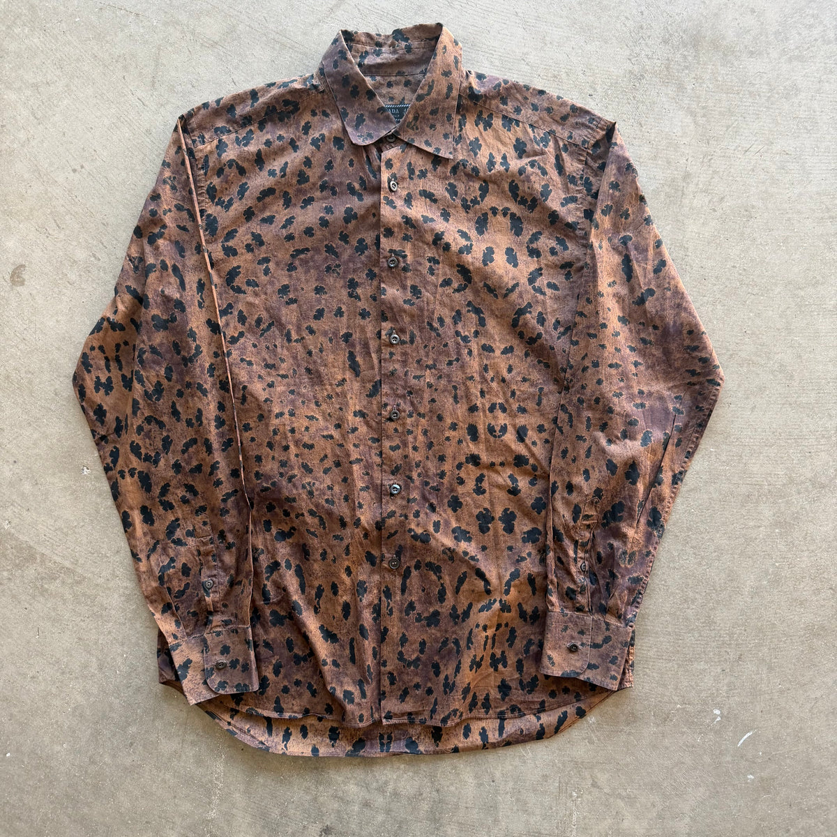 L Prada Cheetah Print Button Up