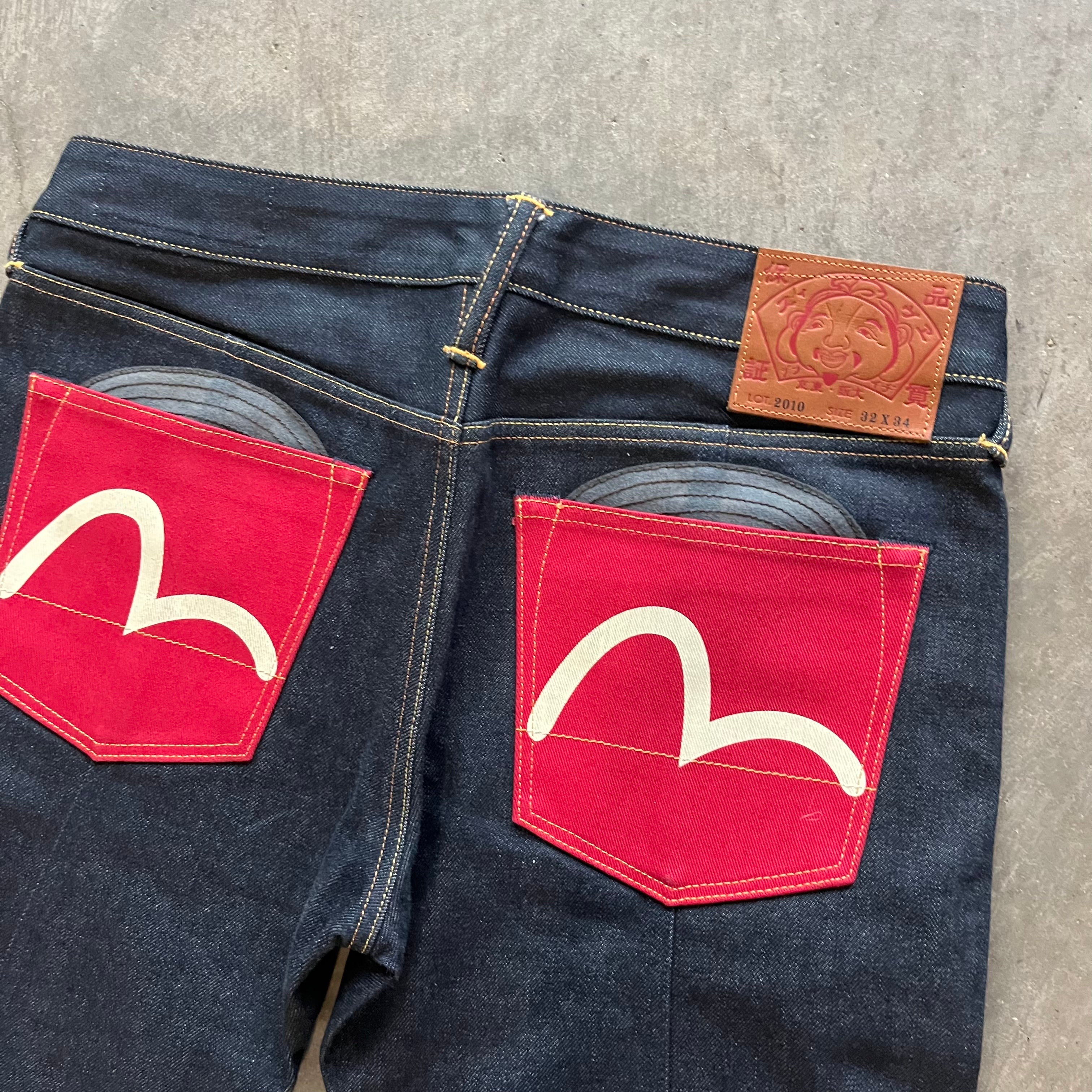 34x33 00s Red Pocket Evisu Jeans