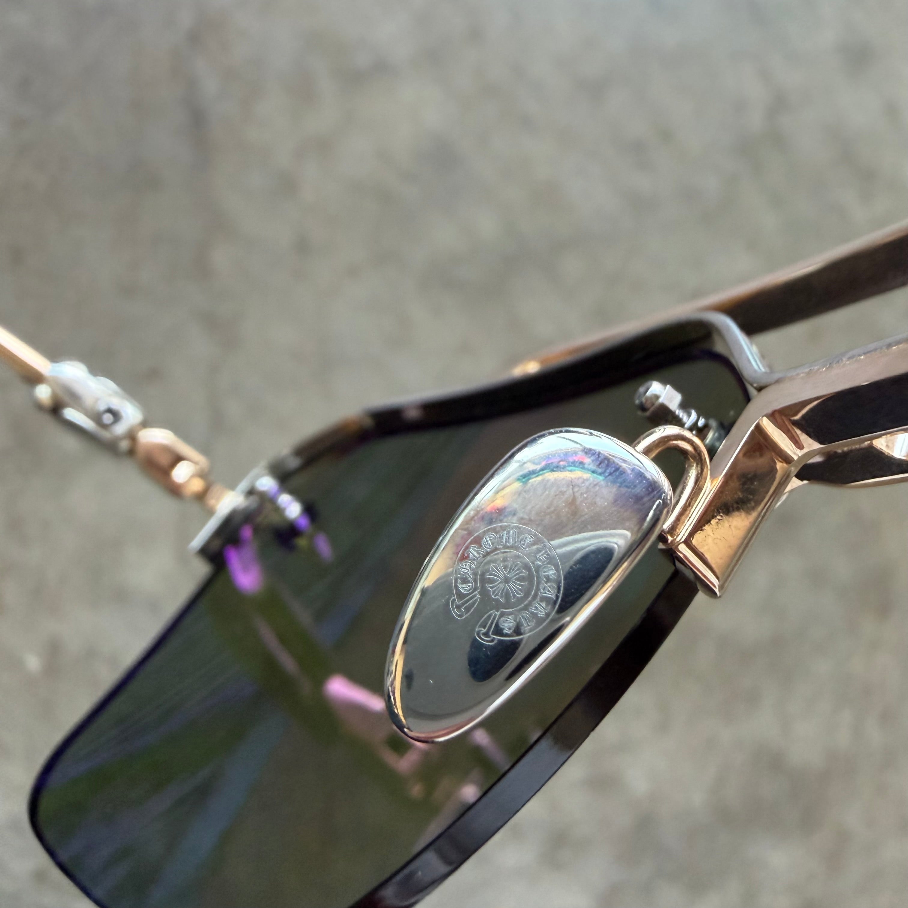 Chrome Hearts Bidi Esem Gold/Green Glasses