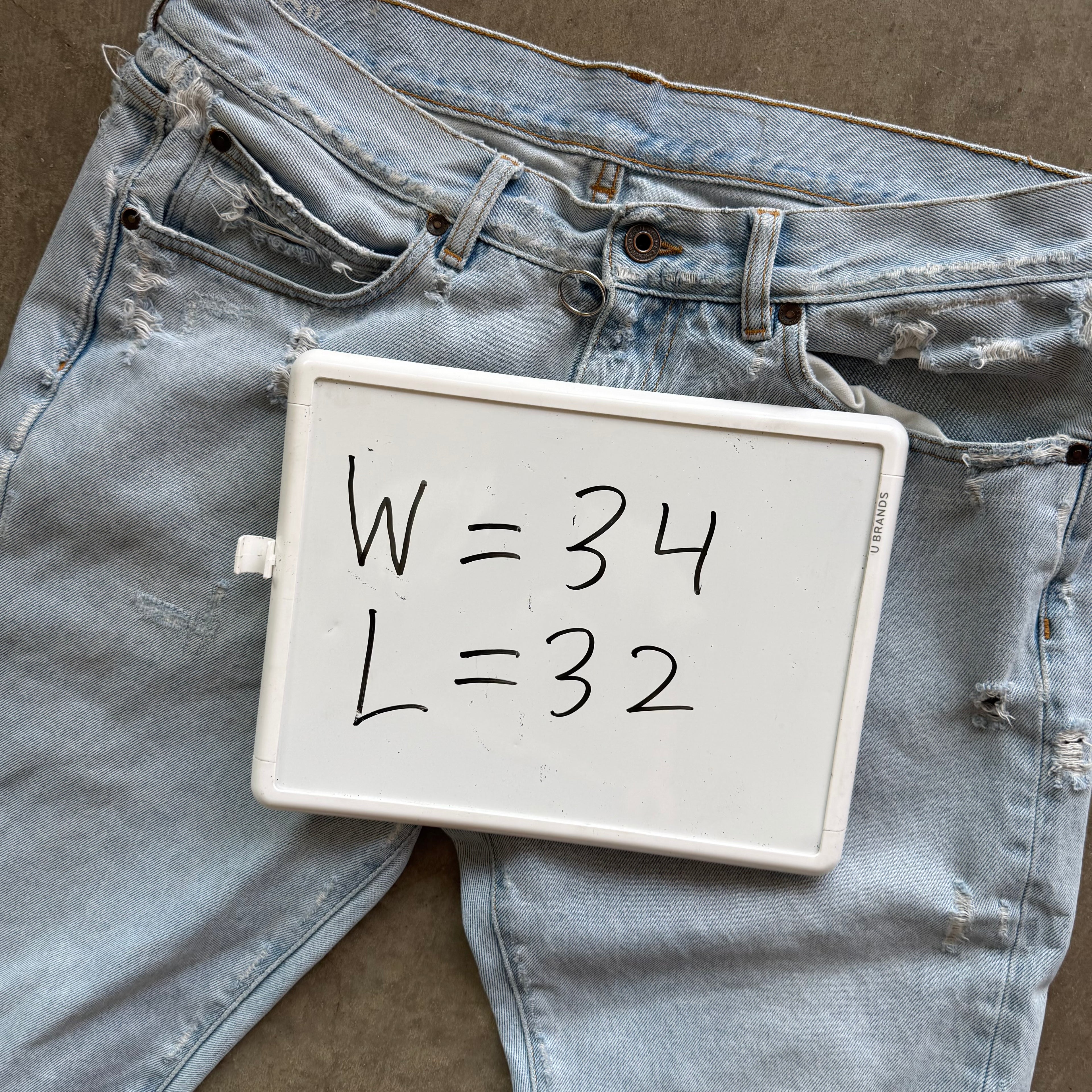 34x32 Off White Temperature Denim