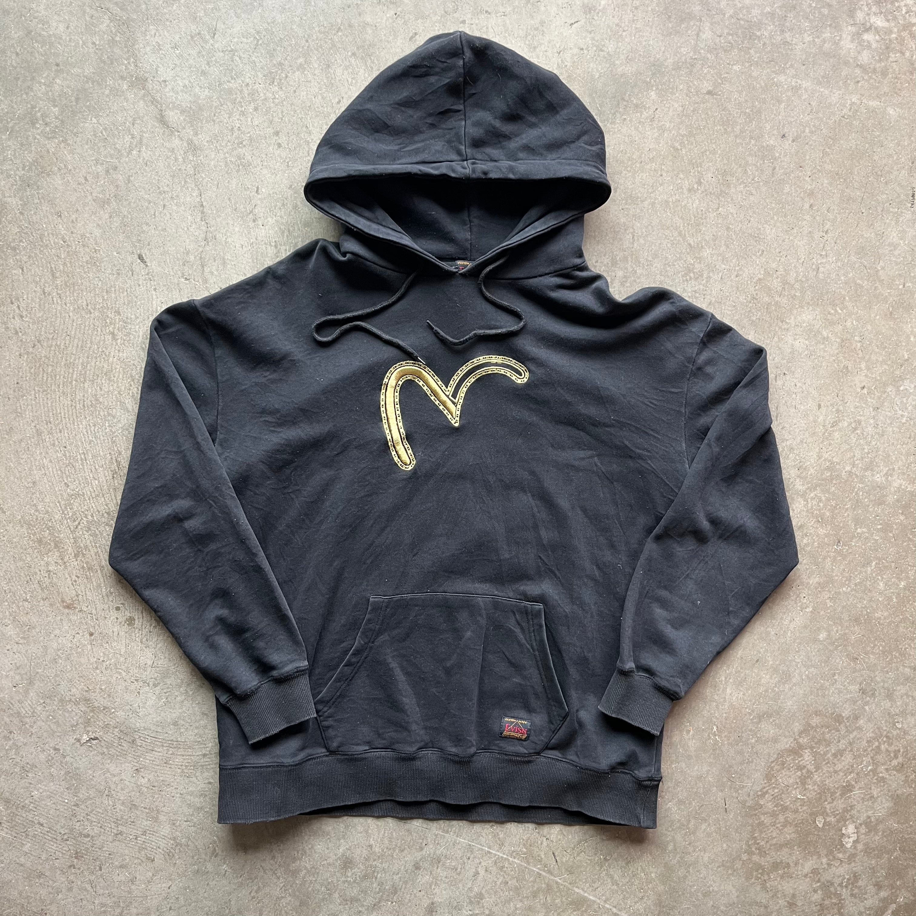 XL Embroidered Tiger Evisu Hoodie