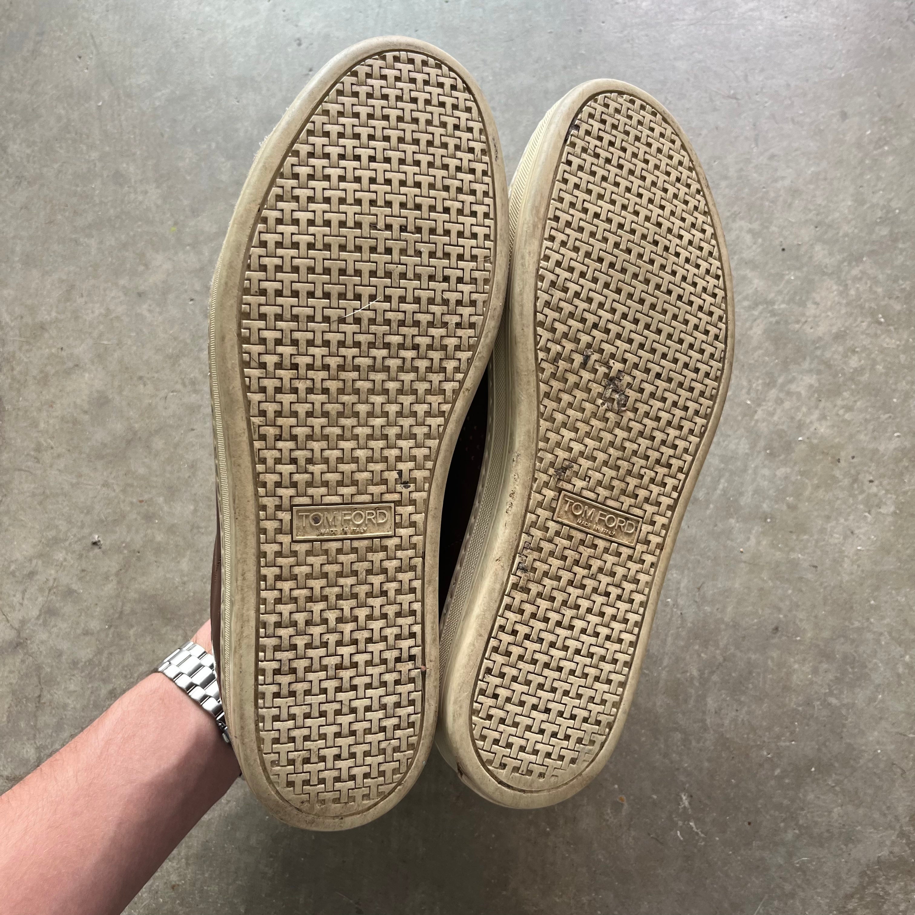 10 Used Tom Ford Warwick Burnished Leather Sneaker